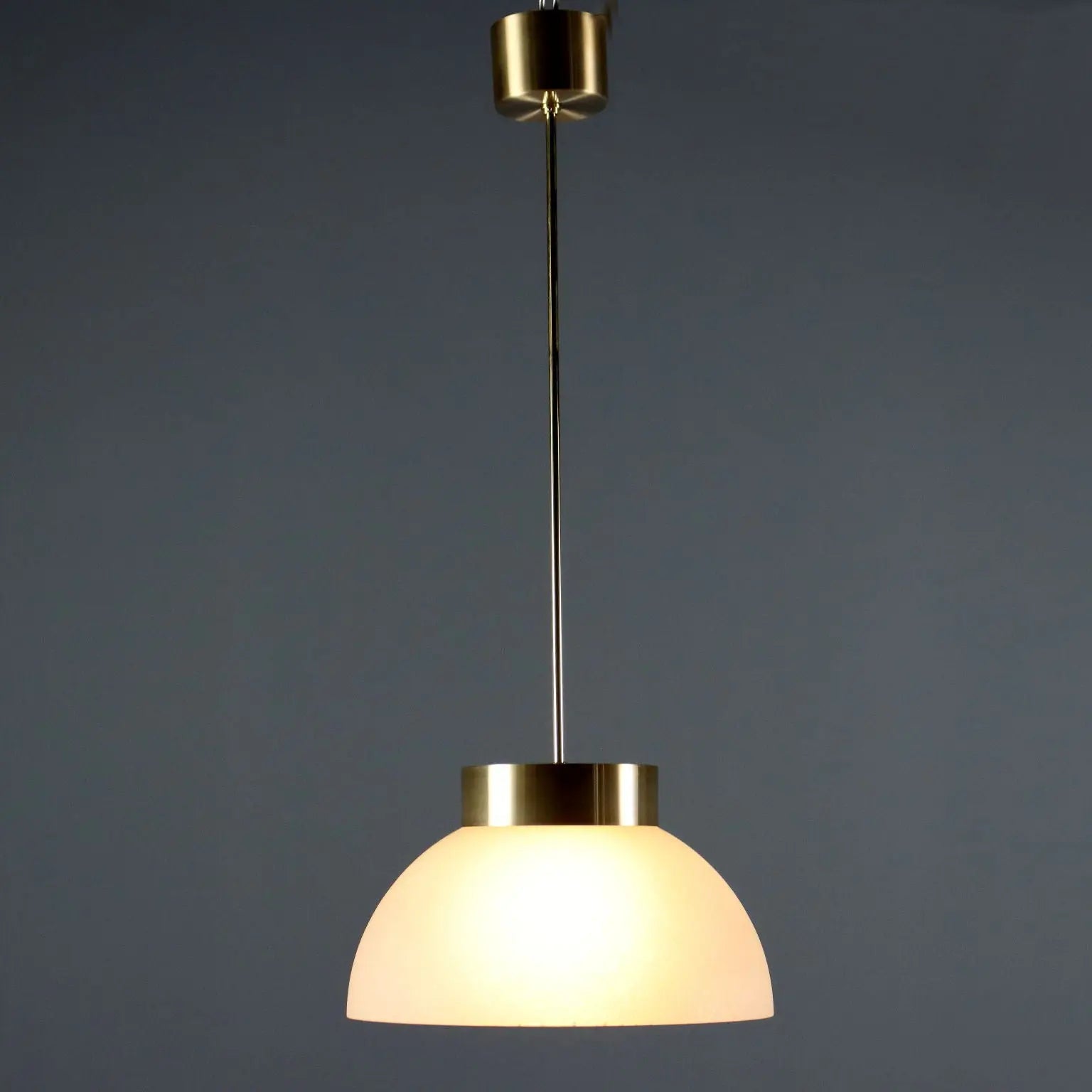 Pendant Lamp in Aluminum and Glass, 1960s