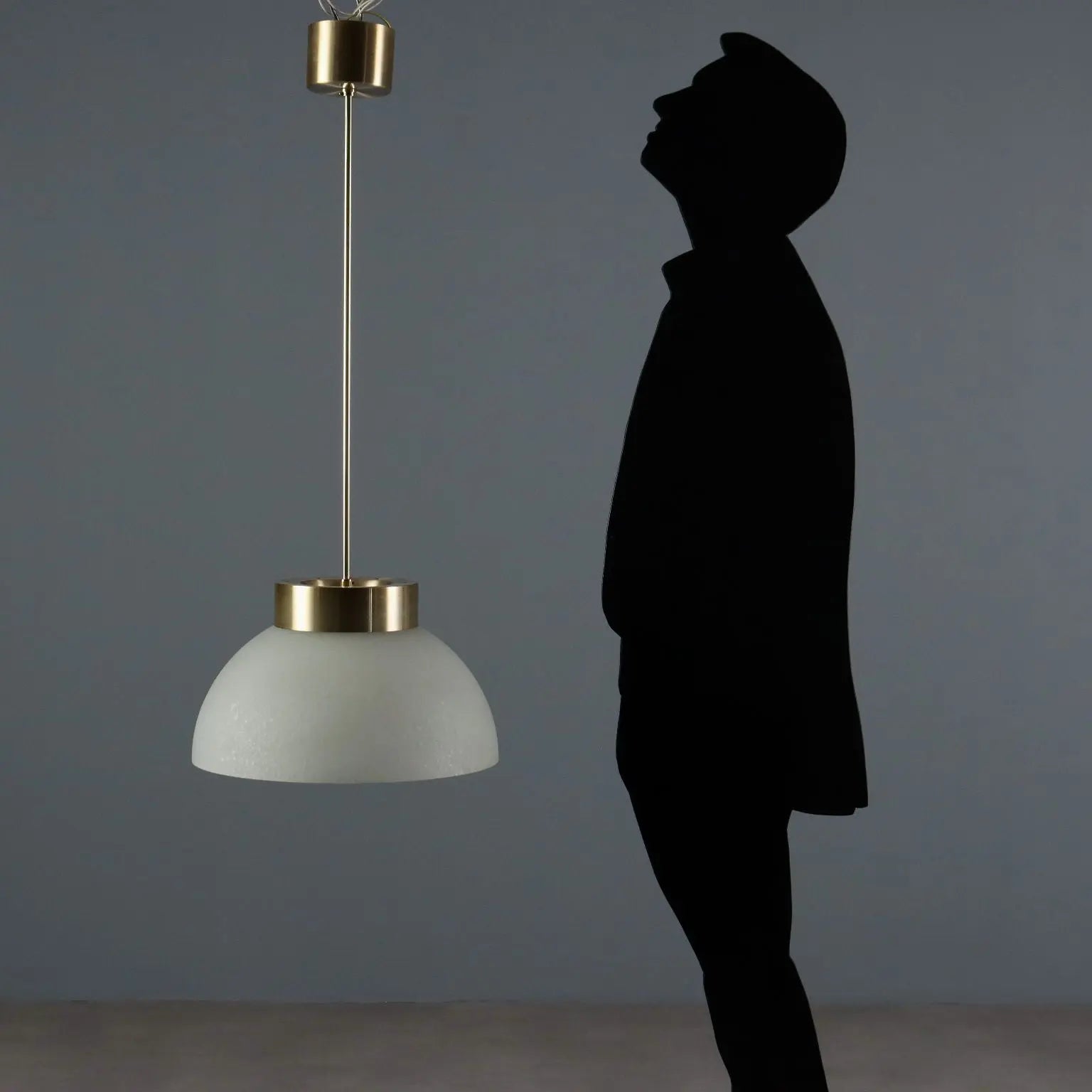 Pendant Lamp in Aluminum and Glass, 1960s