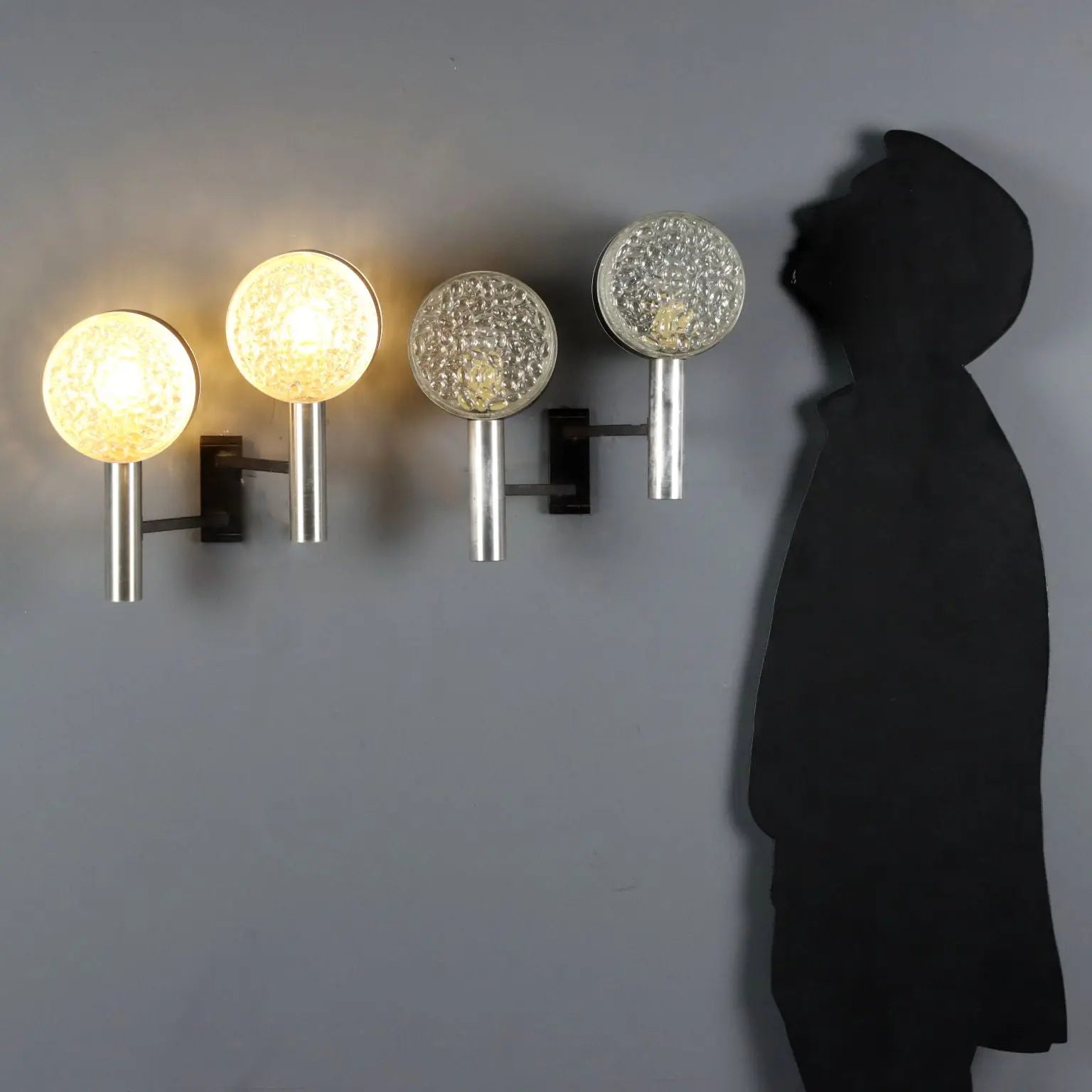 Vintage Wall Lamps Design Aluminium Metal Glass 1960s | Modernism | Lighting
