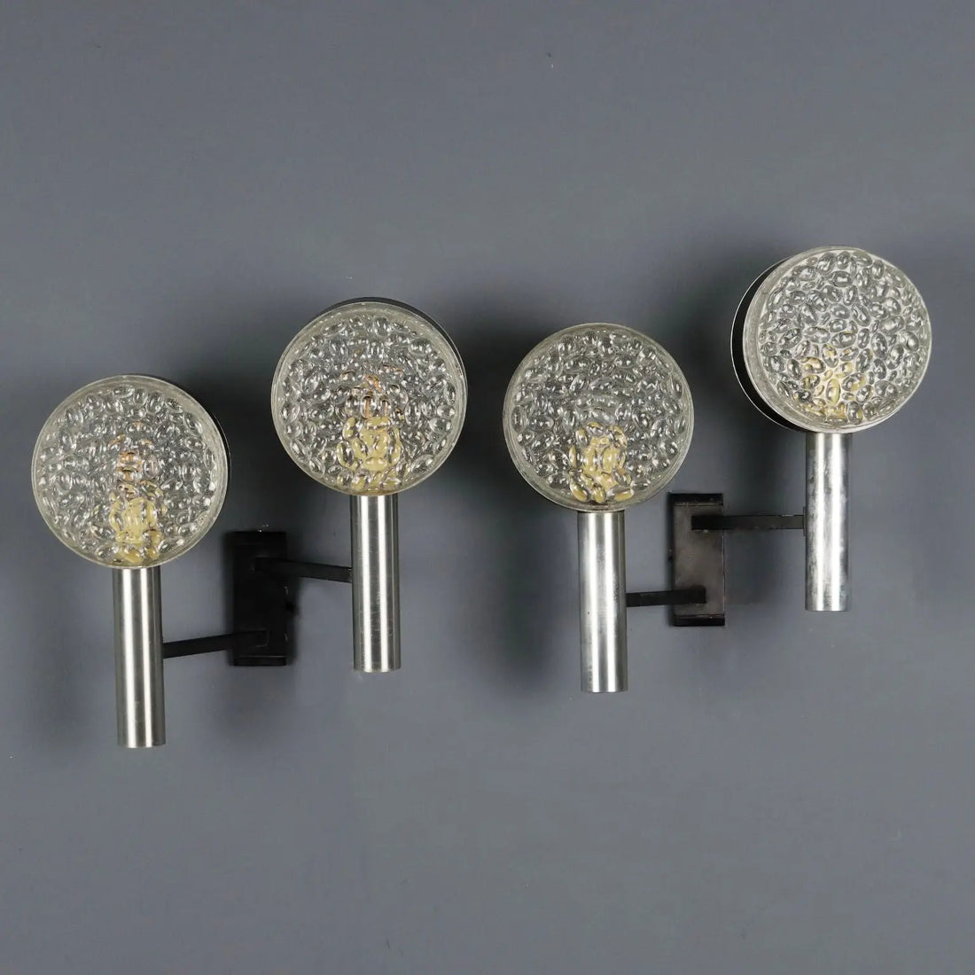 Vintage Wall Lamps Design Aluminium Metal Glass 1960s | Modernism | Lighting