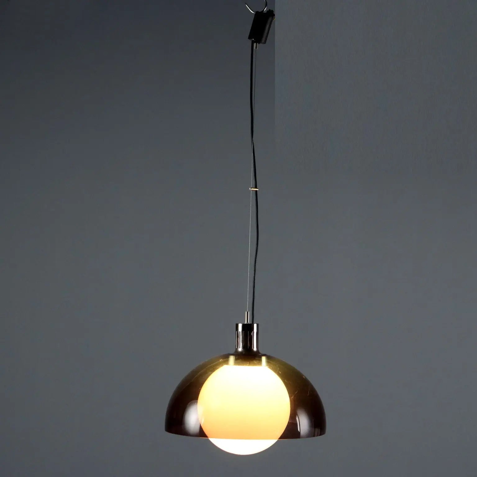 Ceiling Lamp in Methacrylate and Glass, 1960s