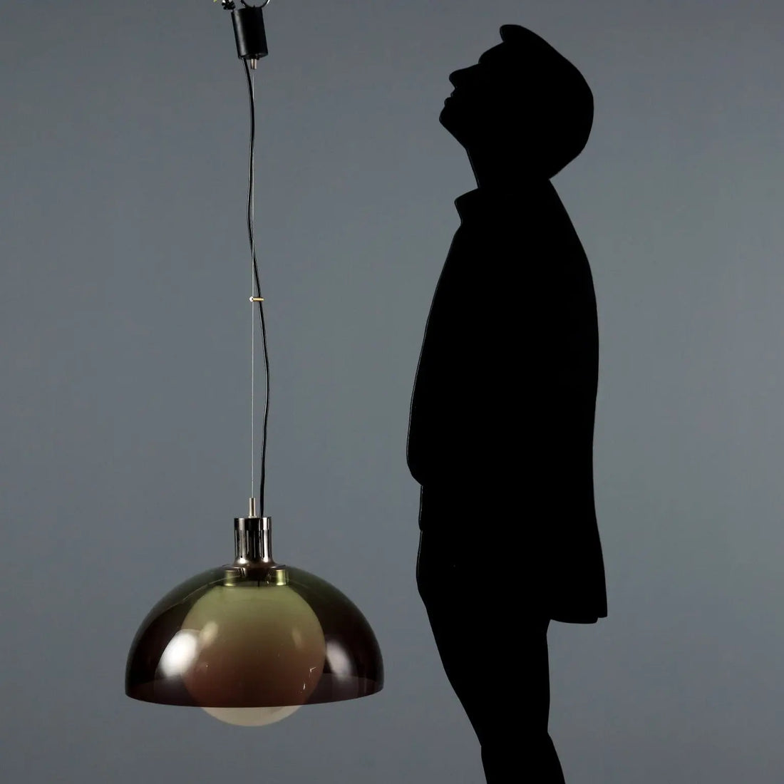 Ceiling Lamp in Methacrylate and Glass, 1960s