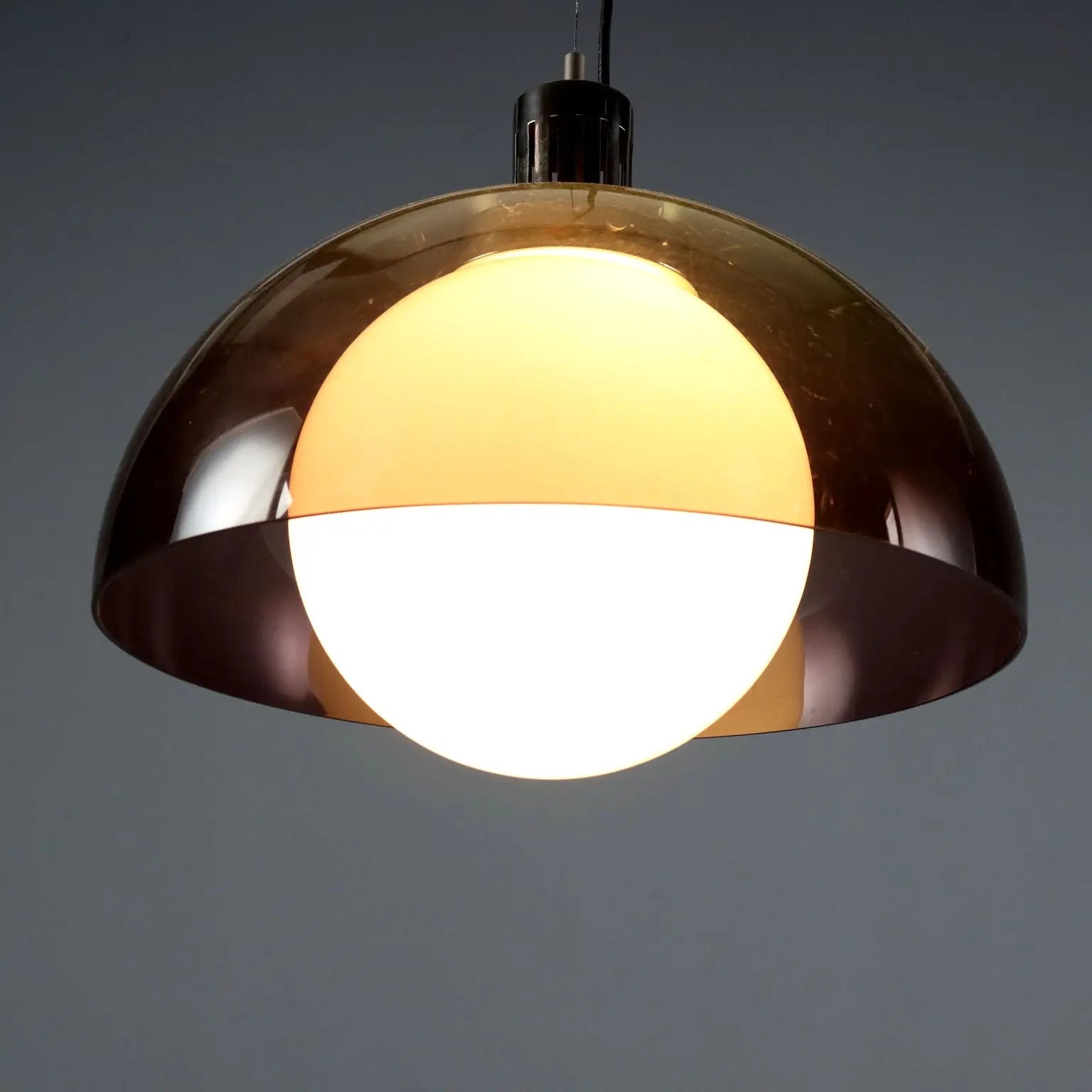 Ceiling Lamp in Methacrylate and Glass, 1960s