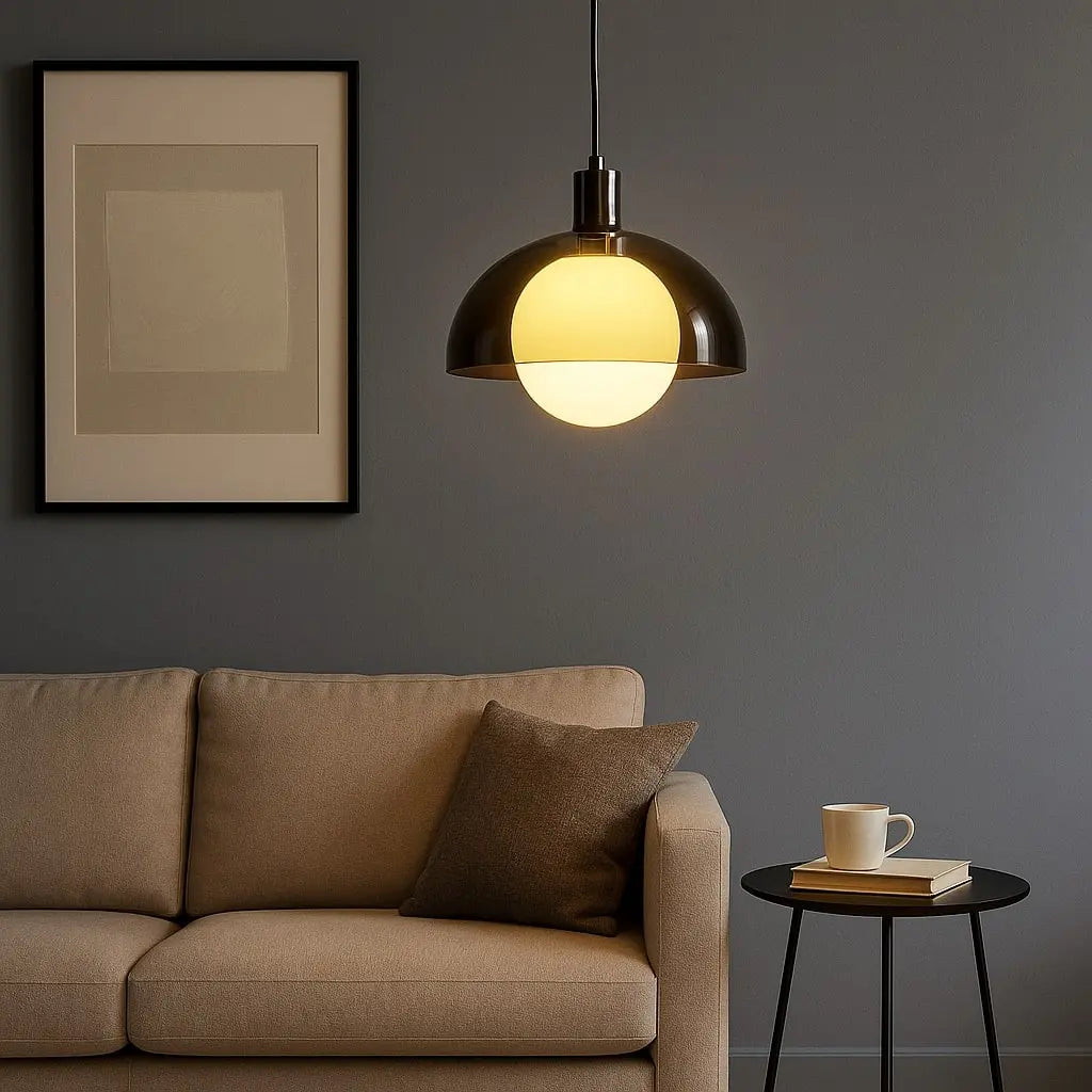 Ceiling Lamp in Methacrylate and Glass, 1960s