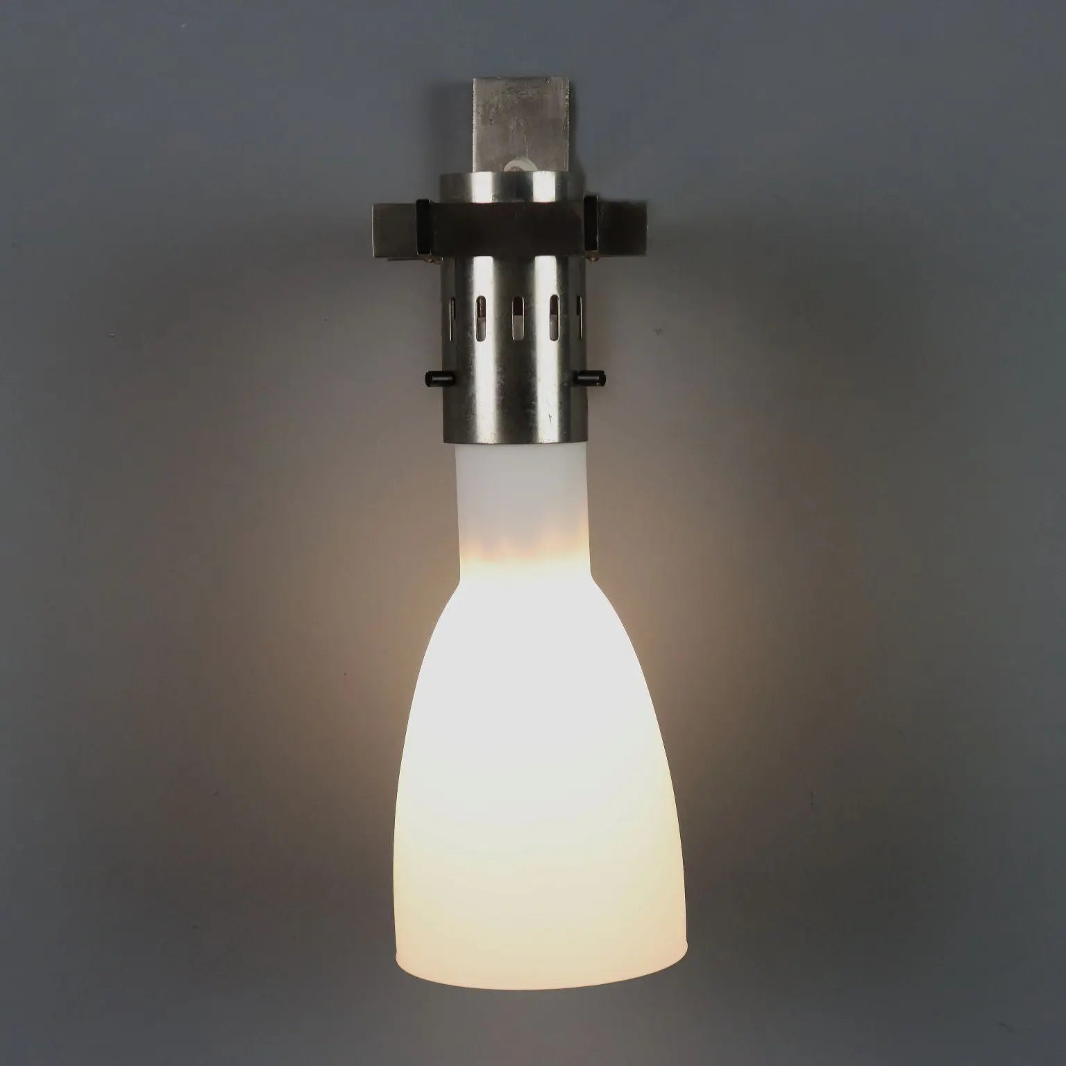Vintage Metal and Opaline Glass Sconce, 1960s
