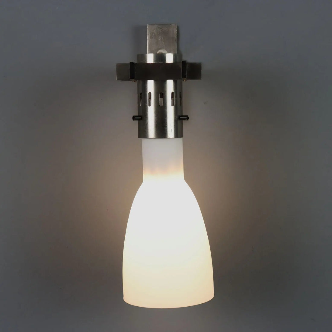 Vintage Metal and Opaline Glass Sconce, 1960s