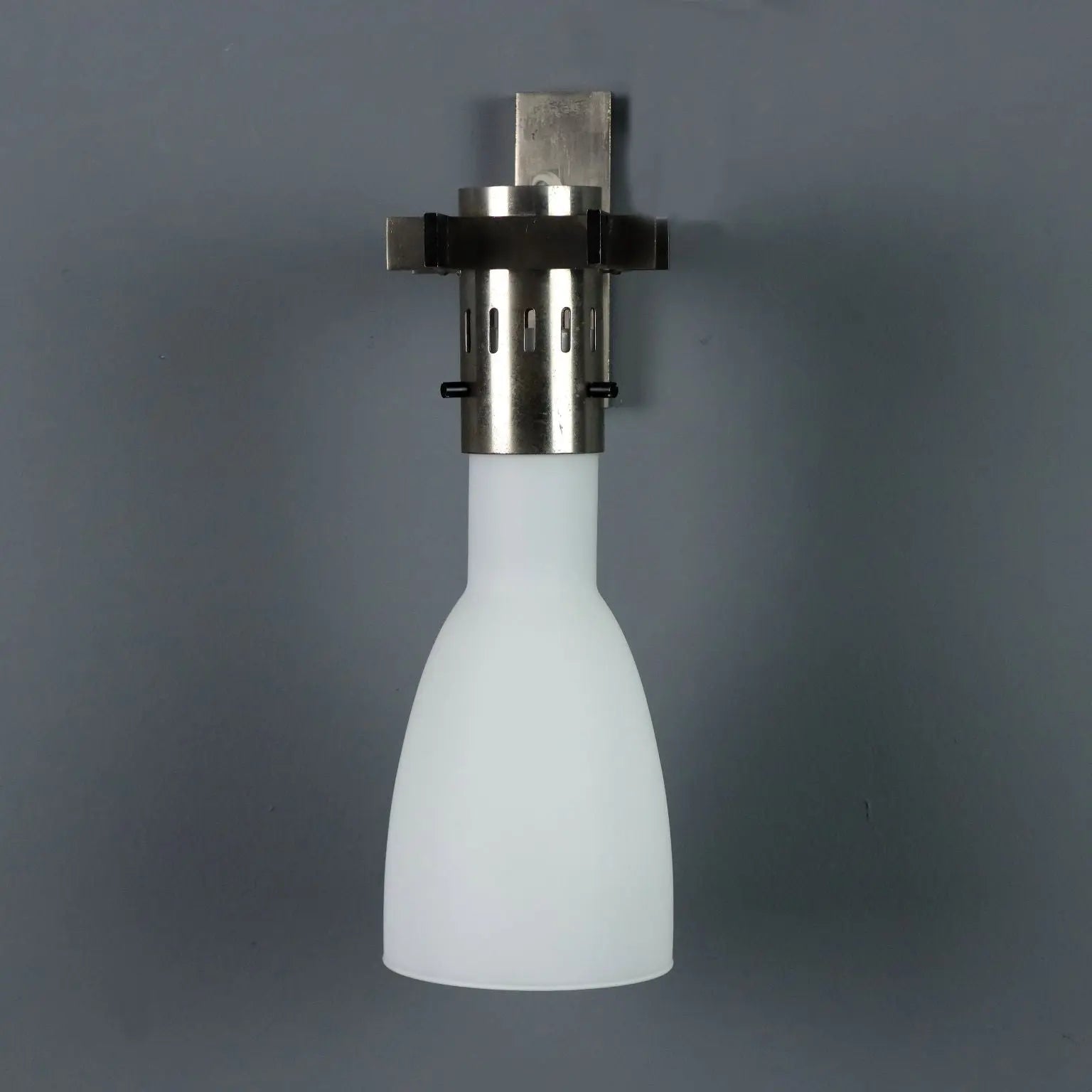 Vintage Metal and Opaline Glass Sconce, 1960s