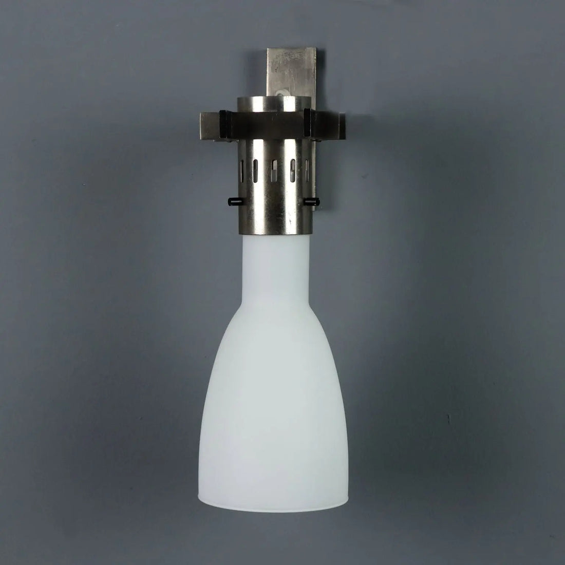 Vintage Metal and Opaline Glass Sconce, 1960s