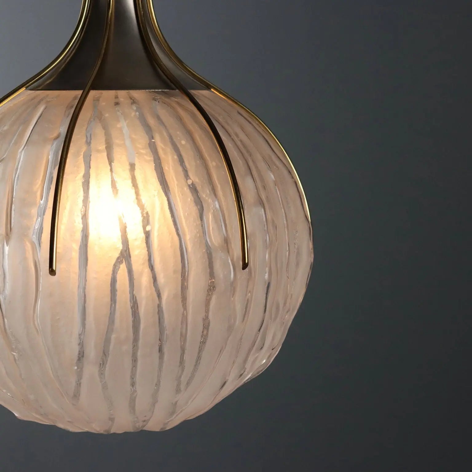 Vintage Ceiling Lamp in Metal and Glass, 1970s