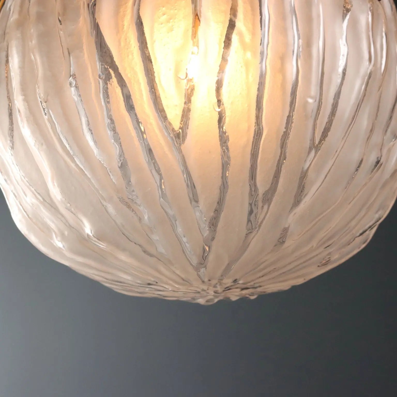 Vintage Ceiling Lamp in Metal and Glass, 1970s