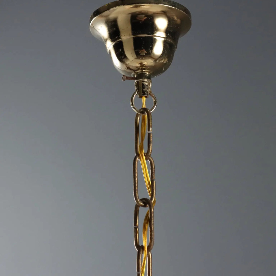 Vintage Ceiling Lamp in Metal and Glass, 1970s