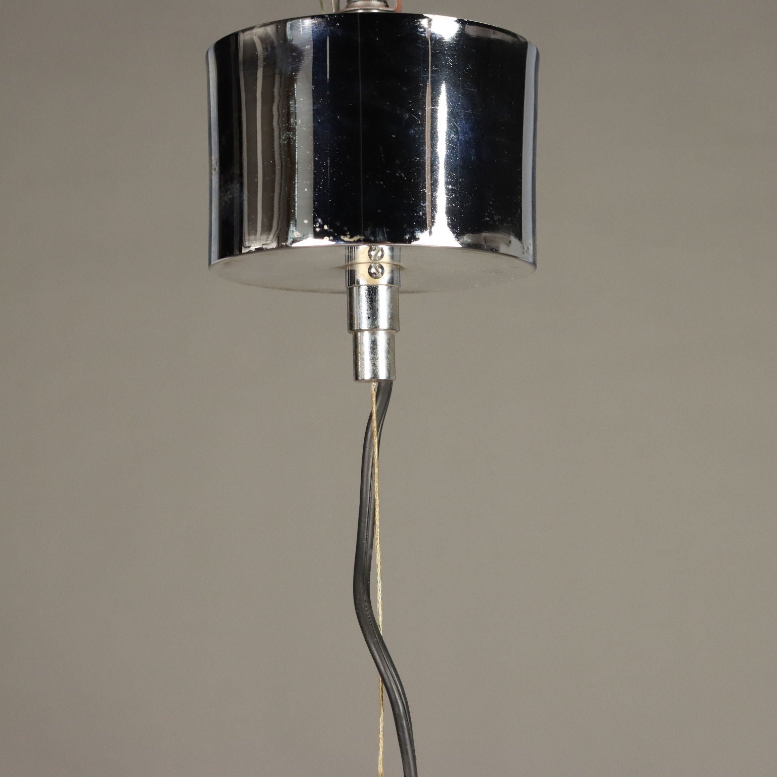 Vintage Chandelier Design White Glass Chromed Metal Italy 1970s | Modernism  Lighting