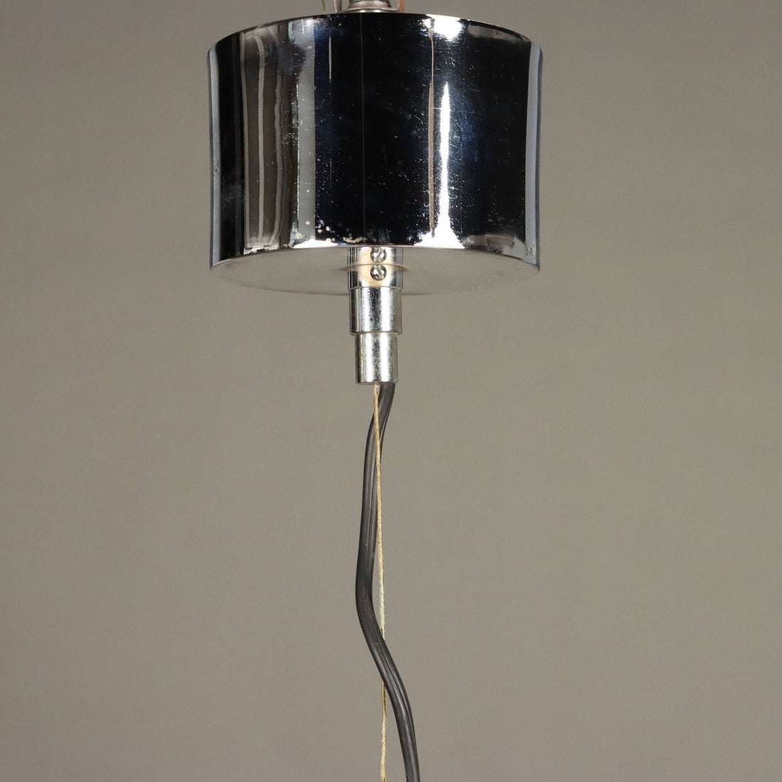 Vintage Chandelier Design White Glass Chromed Metal Italy 1970s | Modernism  Lighting