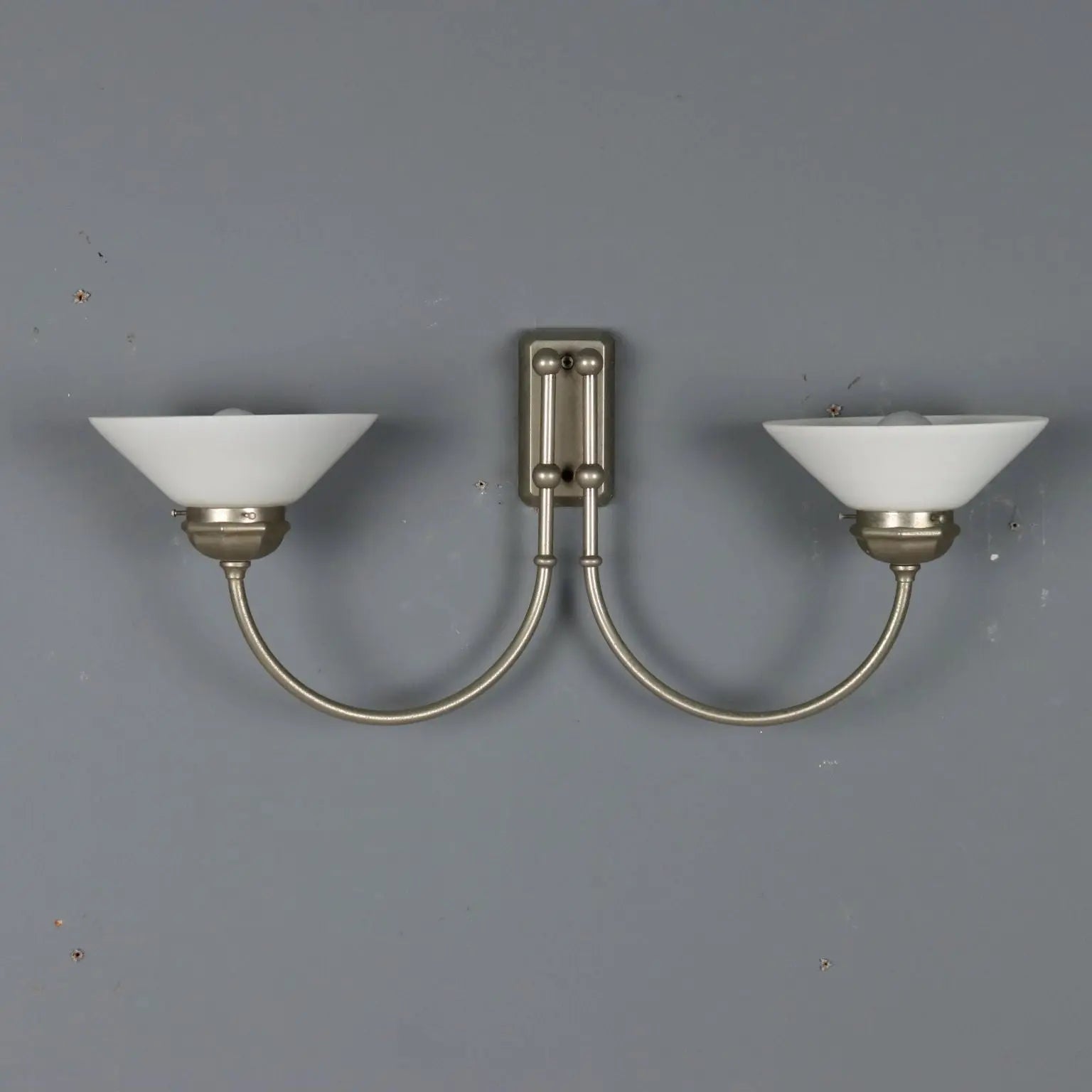 Vintage Wall Lamp Glass Double Socket Design Italy 1960s | Modernism | Lighting