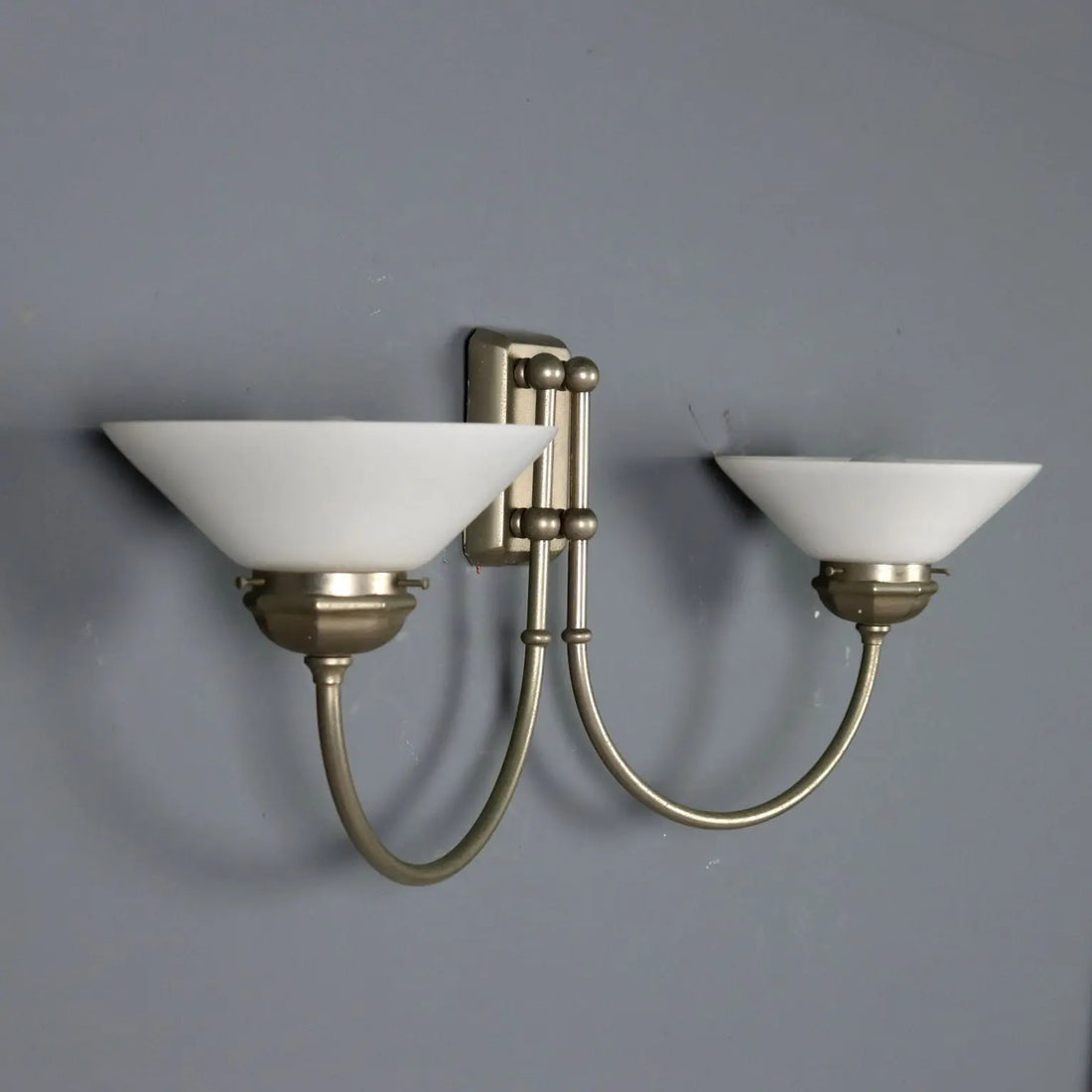 Vintage Wall Lamp Glass Double Socket Design Italy 1960s | Modernism | Lighting