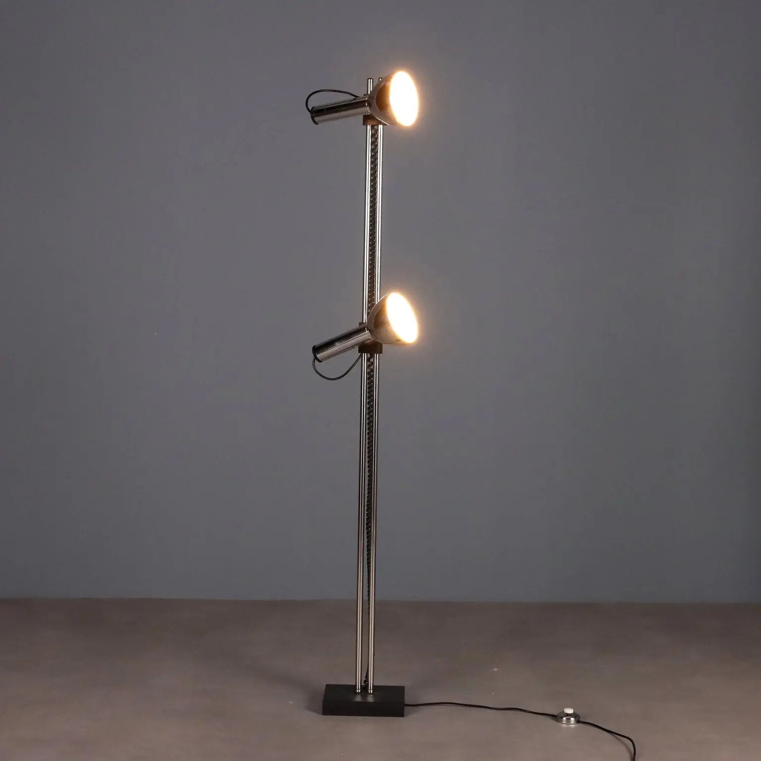 Vintage Floor Lamp Chromed Metal Design Italy 1970s | Modernism | Lighting