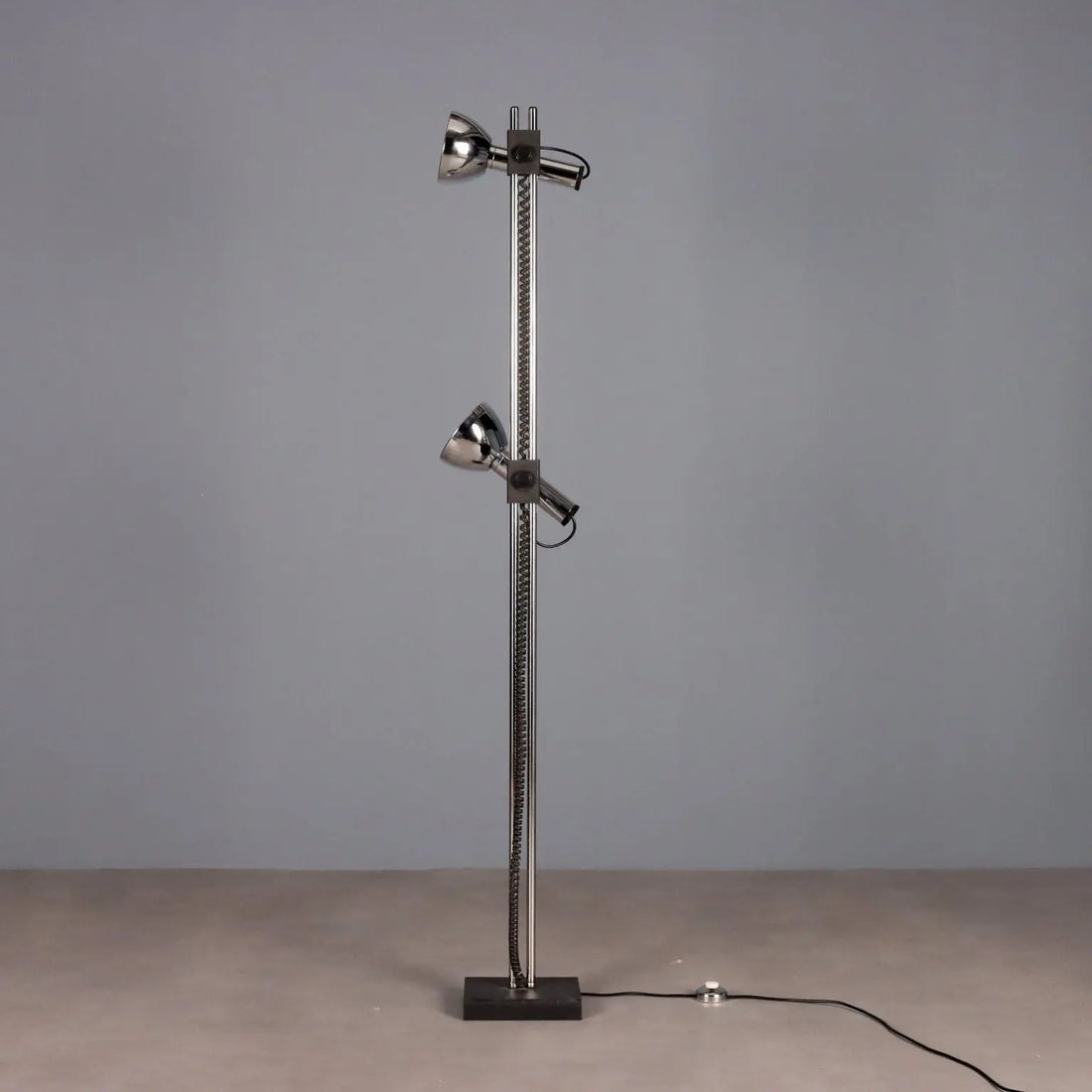 Vintage Floor Lamp Chromed Metal Design Italy 1970s | Modernism | Lighting