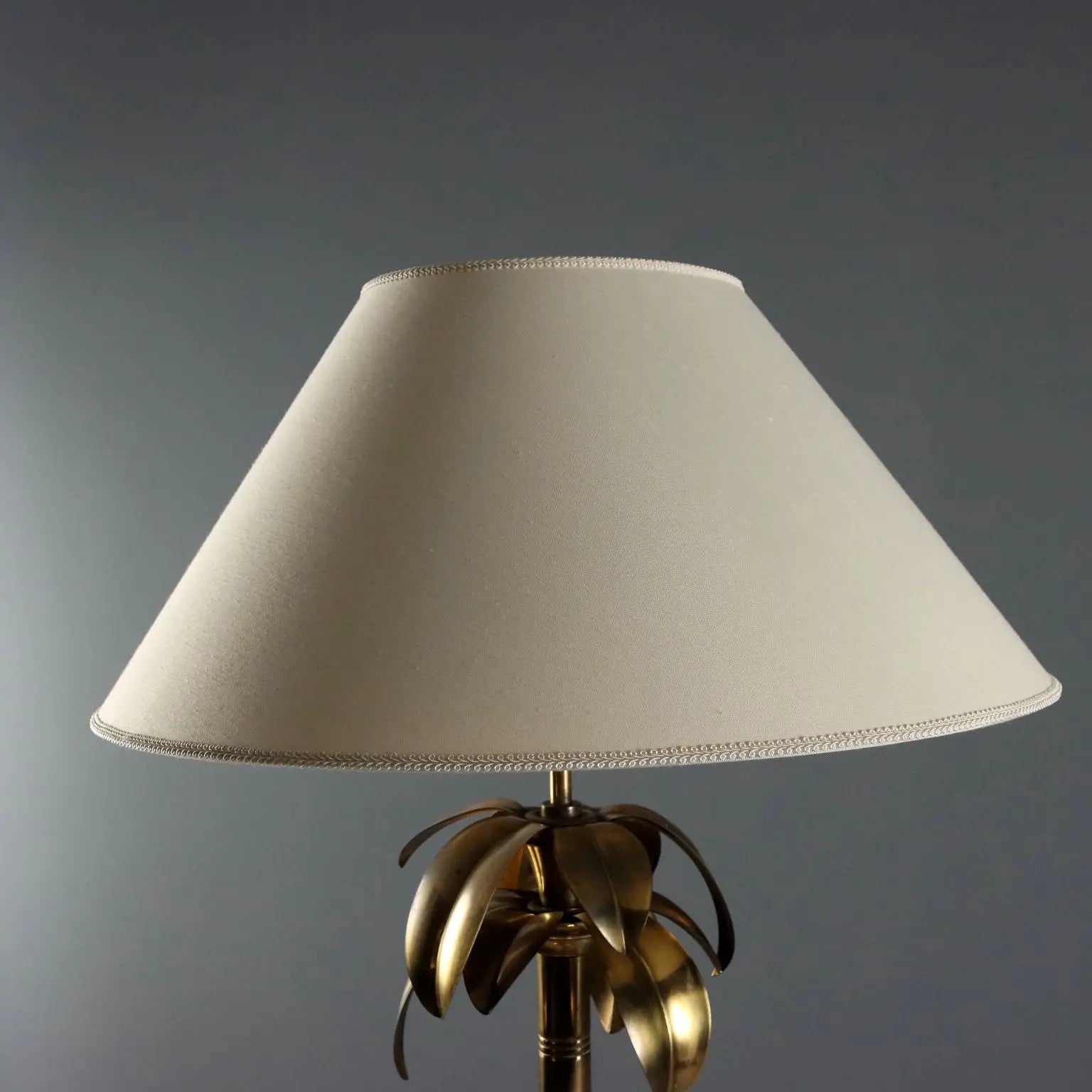 Vintage Table Lamp Brass Fabric Design Italy 1970s | Modernism | Lighting