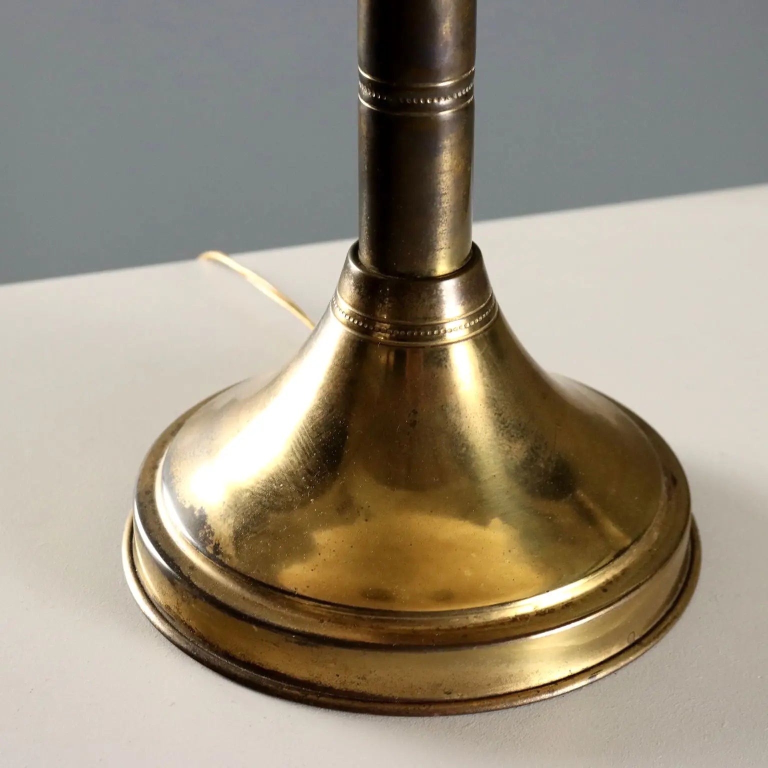 Vintage Table Lamp Brass Fabric Design Italy 1970s | Modernism | Lighting