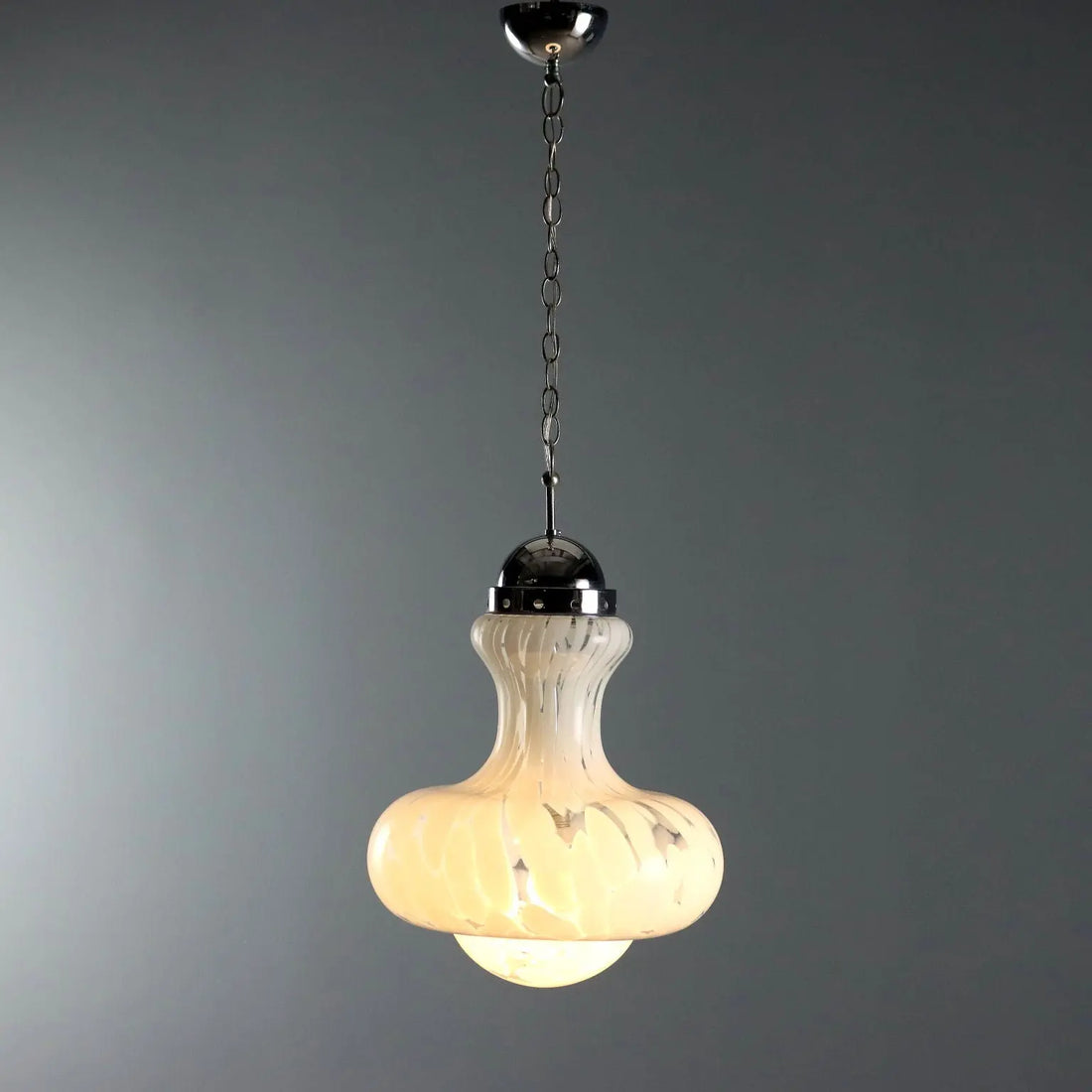 Vintage Lamp Glass Chromed Metal Design Italy 1960s-1970s | Modernism | Lighting