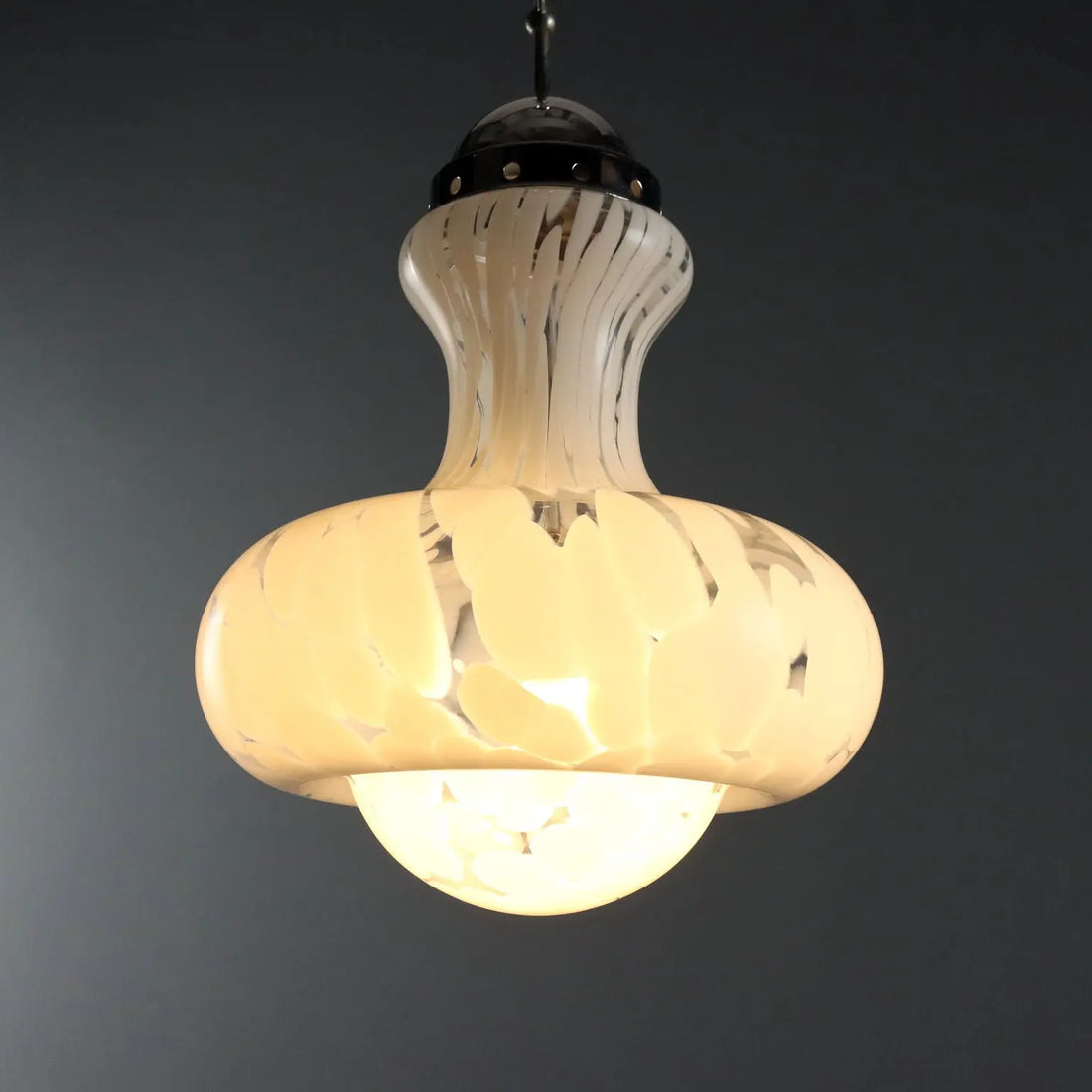 Vintage Lamp Glass Chromed Metal Design Italy 1960s-1970s | Modernism | Lighting