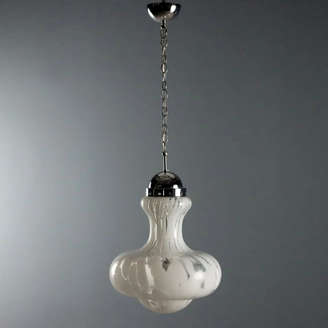 Vintage Lamp Glass Chromed Metal Design Italy 1960s-1970s | Modernism | Lighting