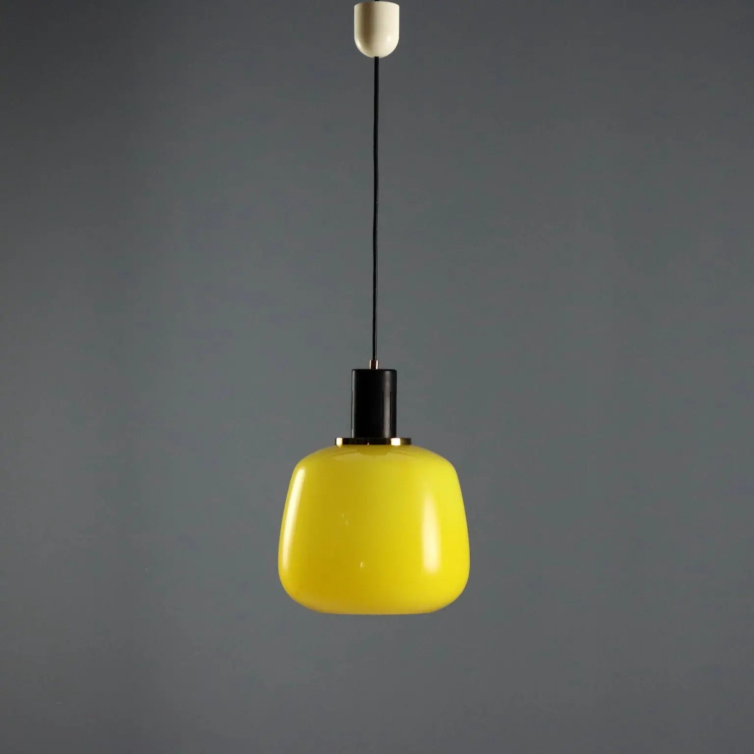 Vintage Ceiling Lamp Metal Glass Design Italy 1960s | Modernism | Lighting