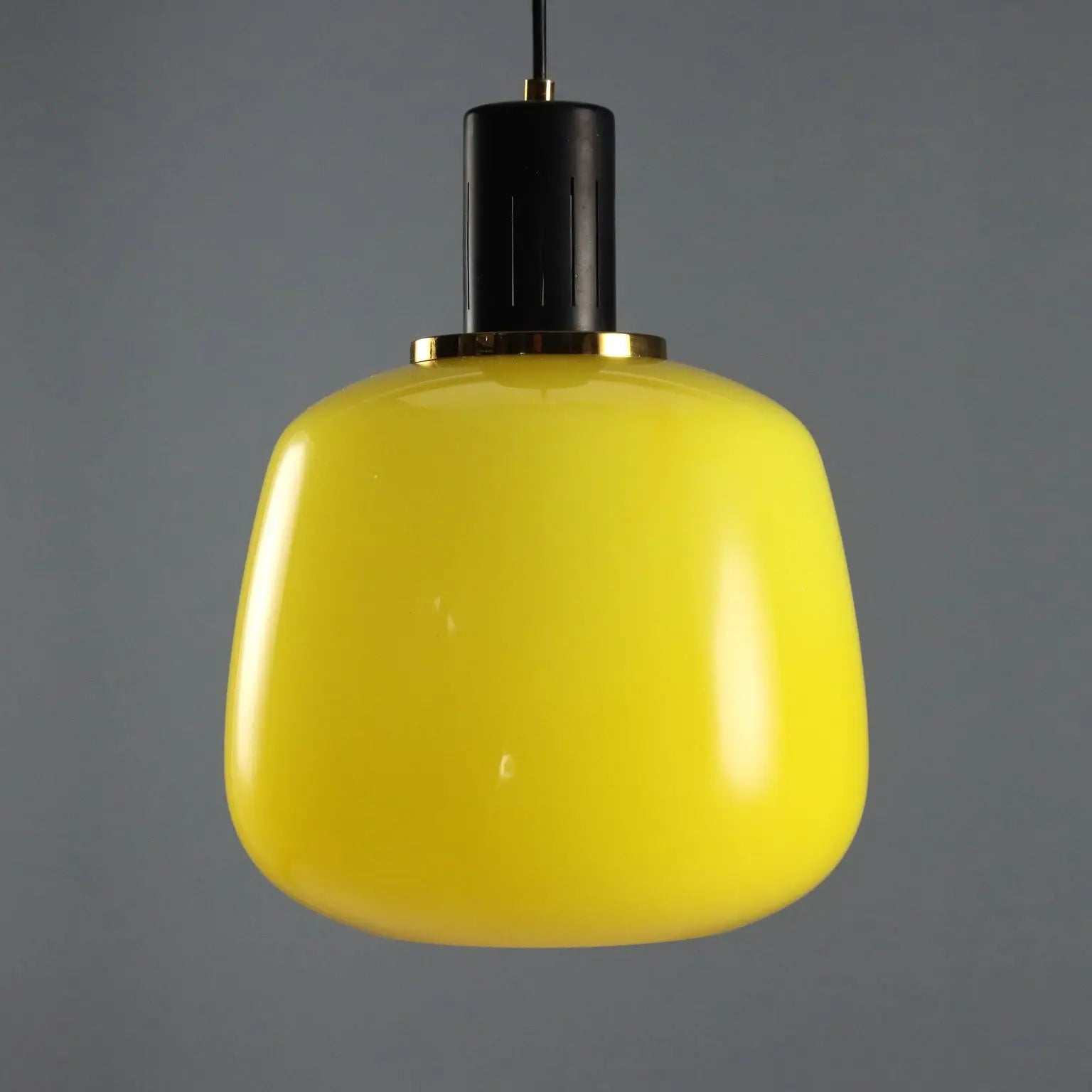 Vintage Ceiling Lamp Metal Glass Design Italy 1960s | Modernism | Lighting