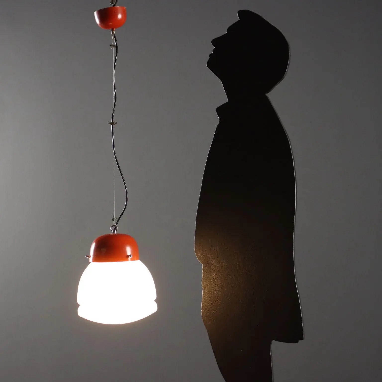 Vintage Lamp Enamelled Aluminium Glass Design 1960s | Modernism | Lighting