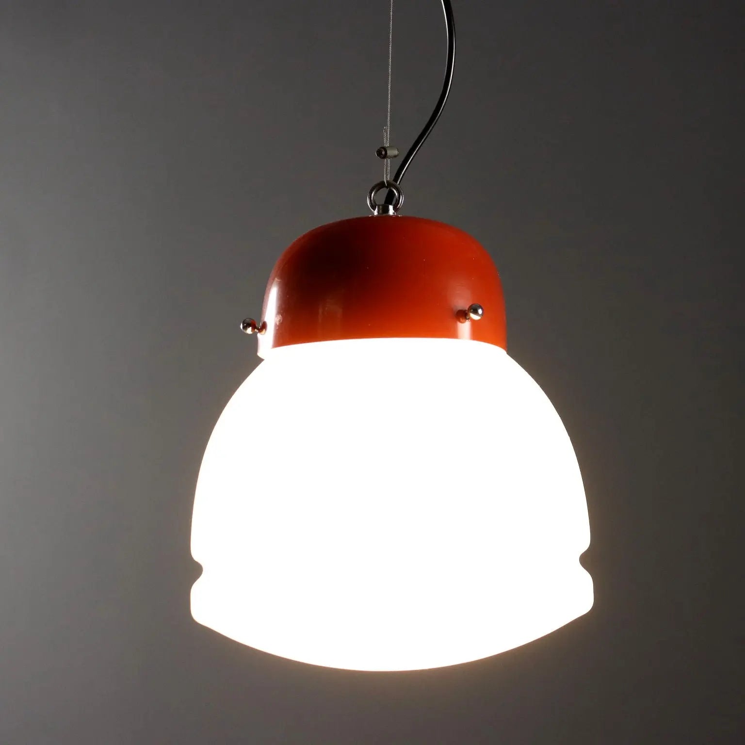 Vintage Lamp Enamelled Aluminium Glass Design 1960s | Modernism | Lighting