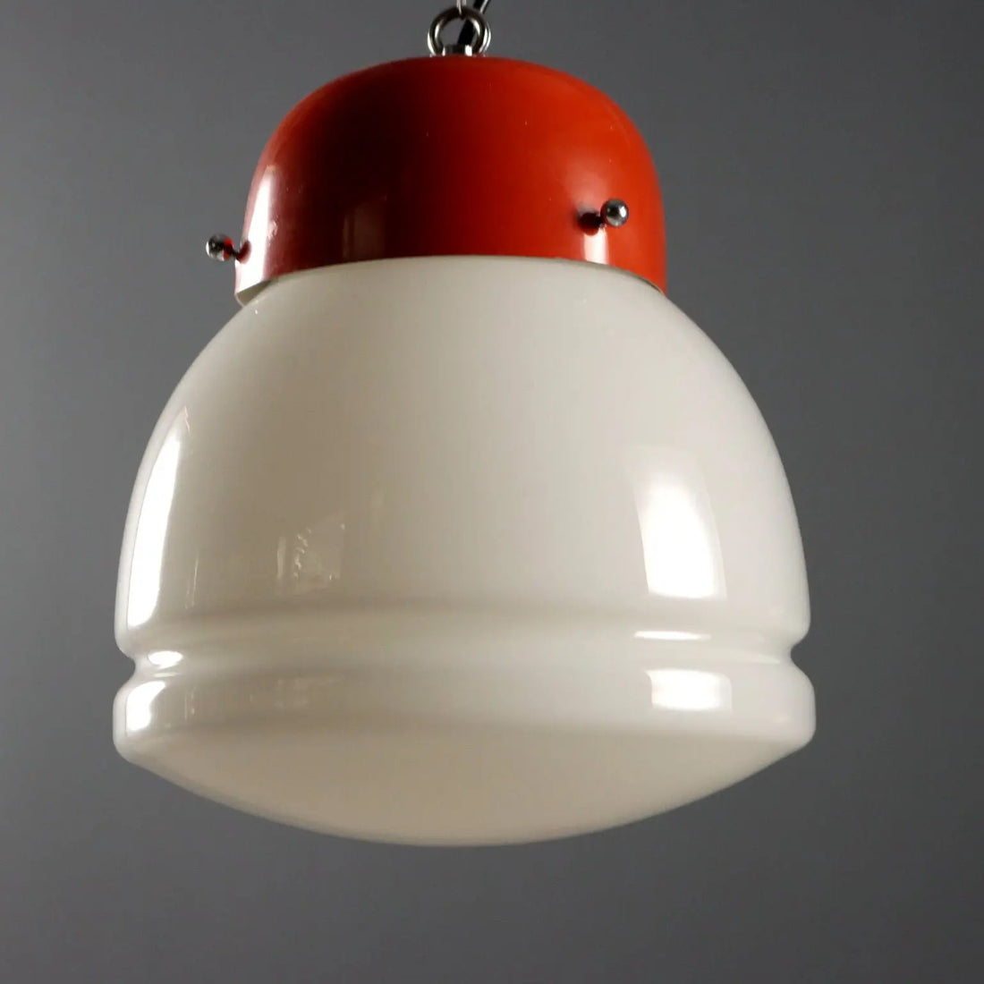 Vintage Lamp Enamelled Aluminium Glass Design 1960s | Modernism | Lighting