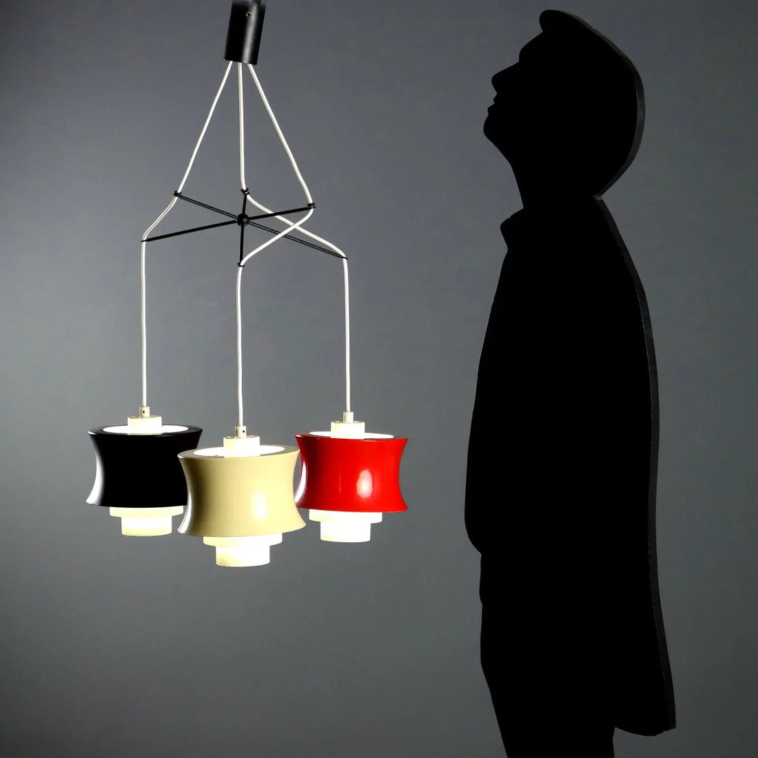 Vintage Lamp Lacquered Metal 3 Lights Design Italy 1960s | Modernism | Lighting