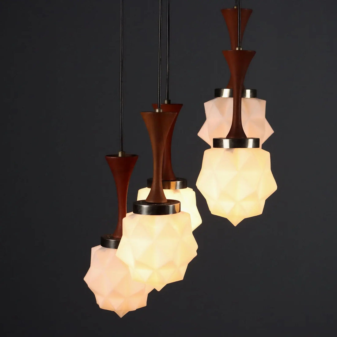 Vintage Ceiling Lamp Teak Metal Design Italy 1960s-1970s | Modernism | Lighting