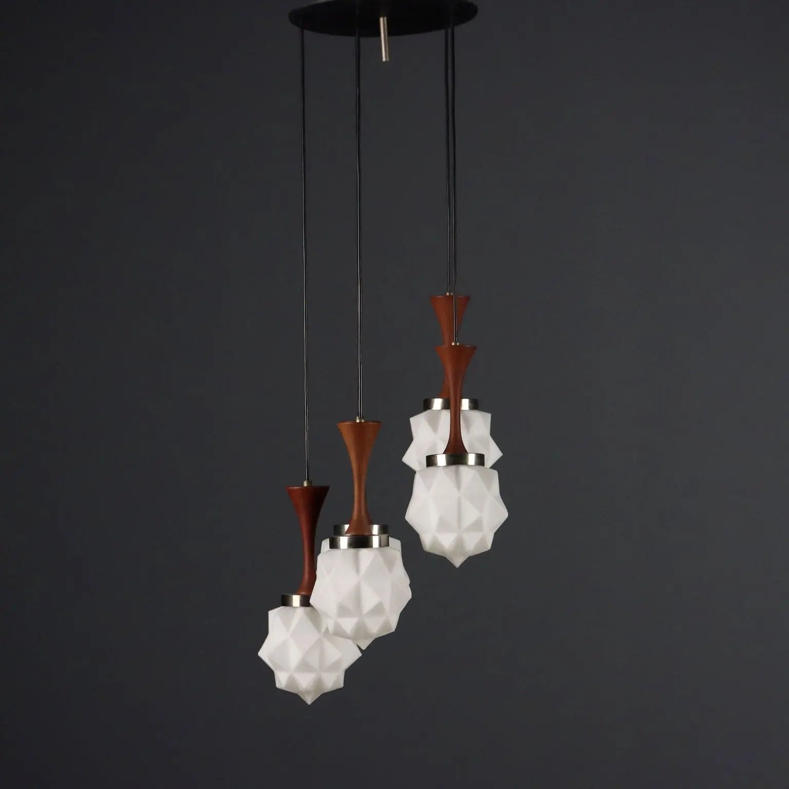 Vintage Ceiling Lamp Teak Metal Design Italy 1960s-1970s | Modernism | Lighting