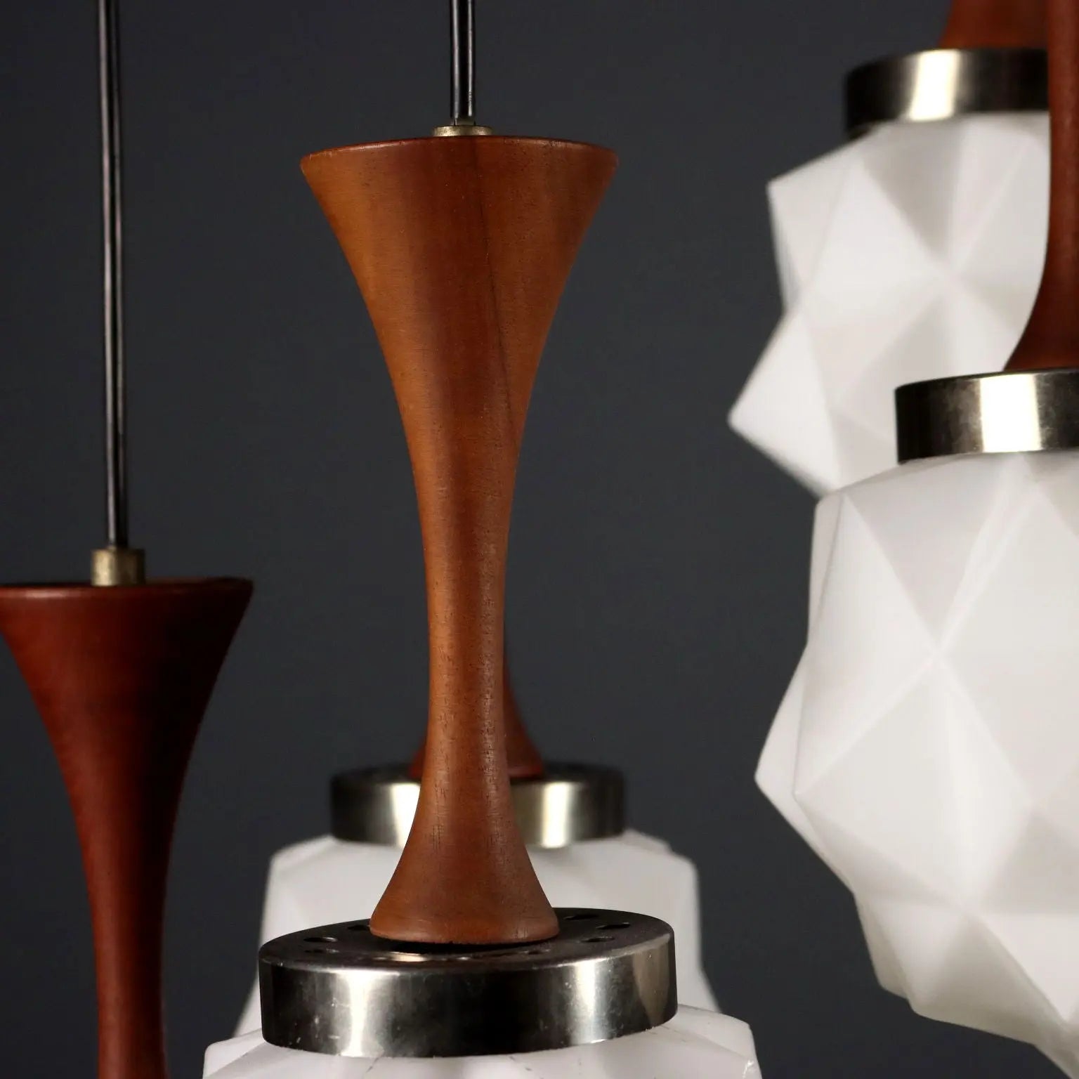 Vintage Ceiling Lamp Teak Metal Design Italy 1960s-1970s | Modernism | Lighting