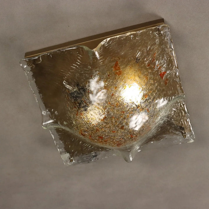 Vintage Ceiling Lamp Metal Glass Design Italy 1970s | Modernism | Lighting