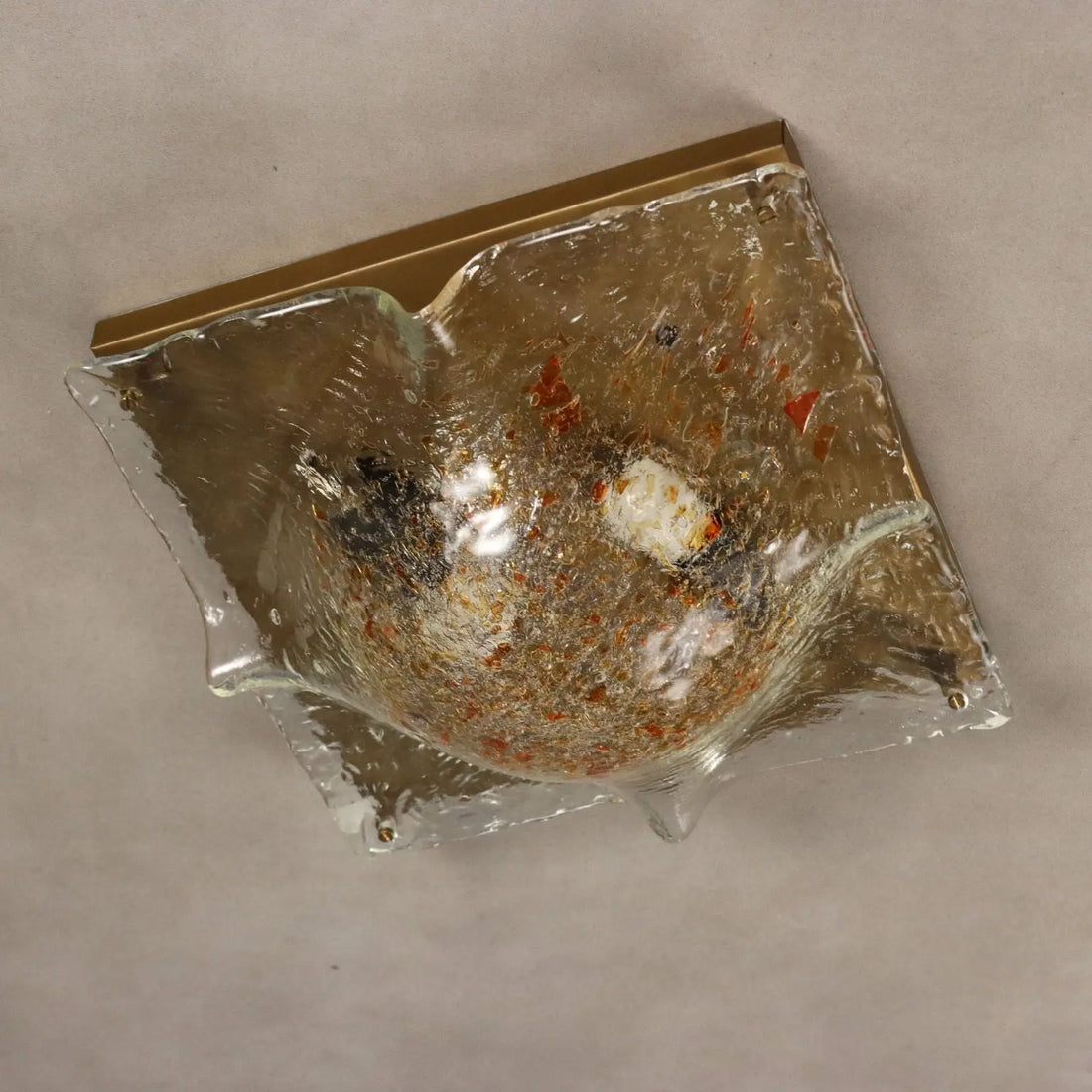 Vintage Ceiling Lamp Metal Glass Design Italy 1970s | Modernism | Lighting