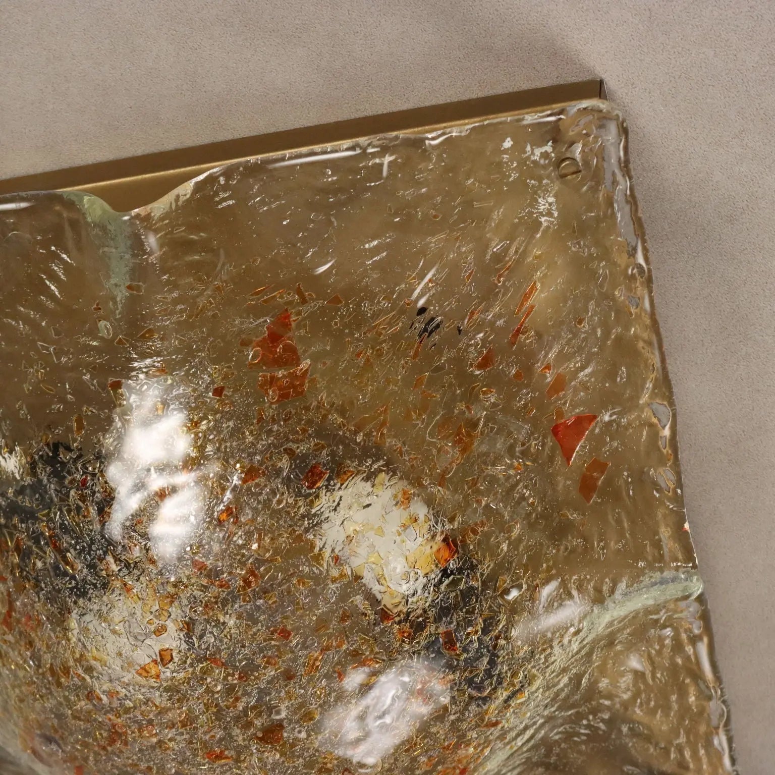 Vintage Ceiling Lamp Metal Glass Design Italy 1970s | Modernism | Lighting