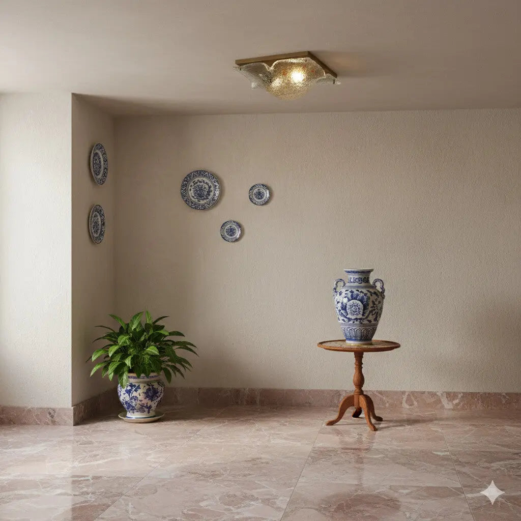 Vintage Ceiling Lamp Metal Glass Design Italy 1970s | Modernism | Lighting