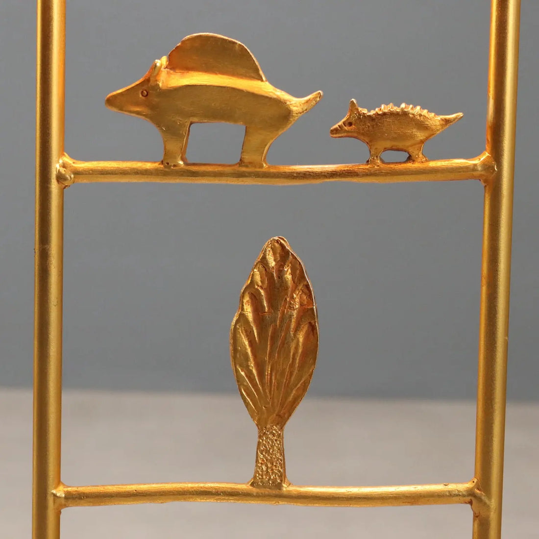 Vintage Sculptural Lamp Gilded Bronze Fabric Design 1980s-90s