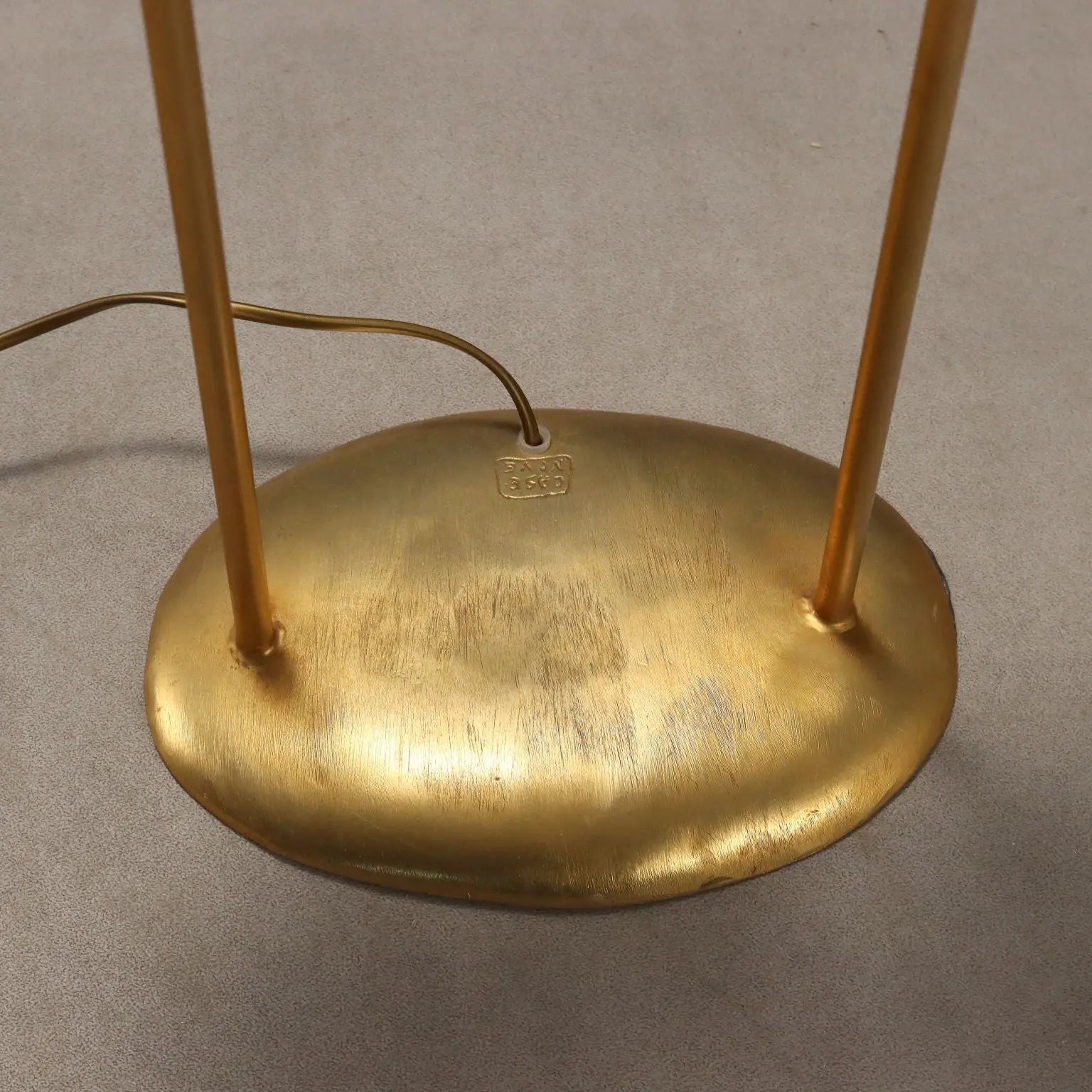 Vintage Sculptural Lamp Gilded Bronze Fabric Design 1980s-90s