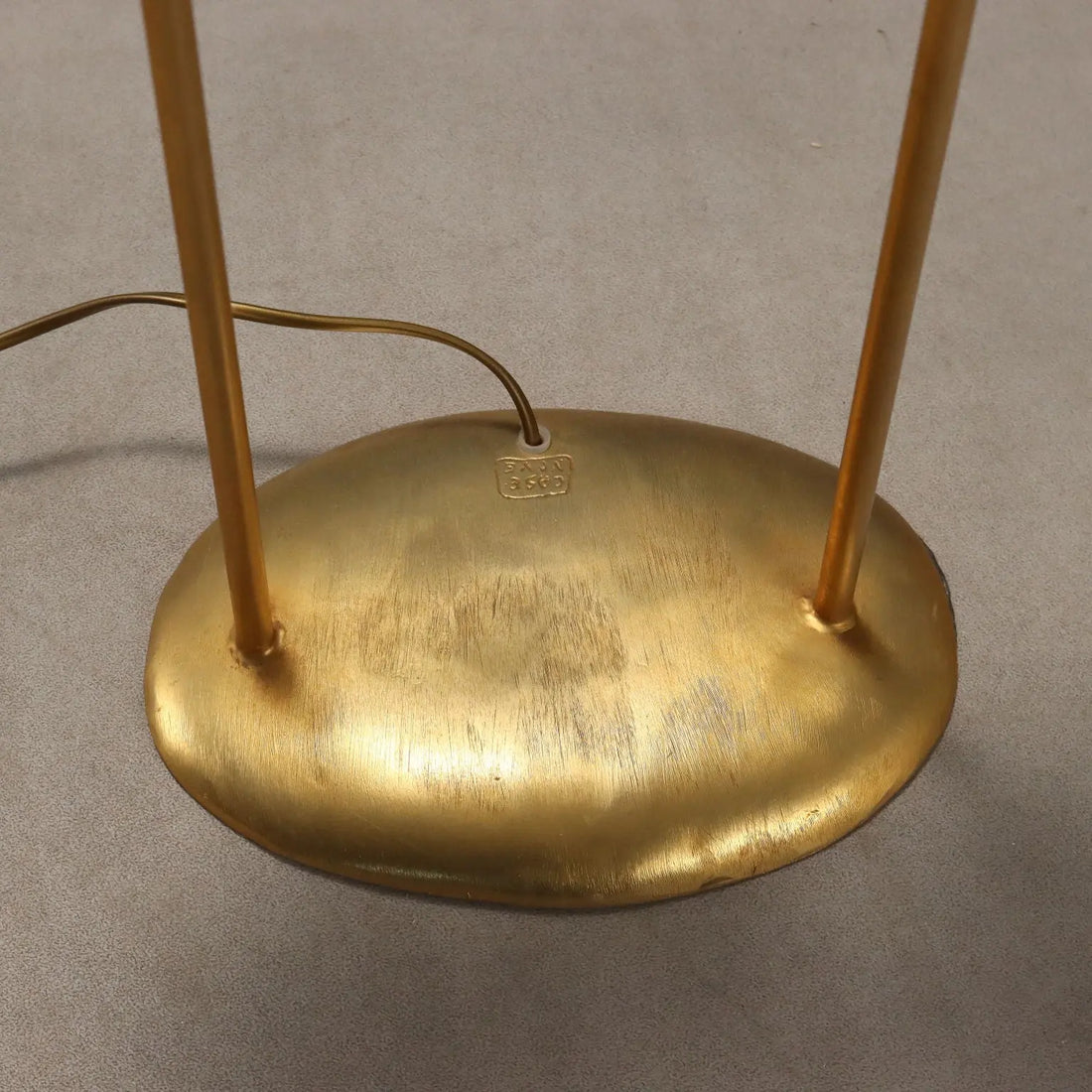 Vintage Sculptural Lamp Gilded Bronze Fabric Design 1980s-90s