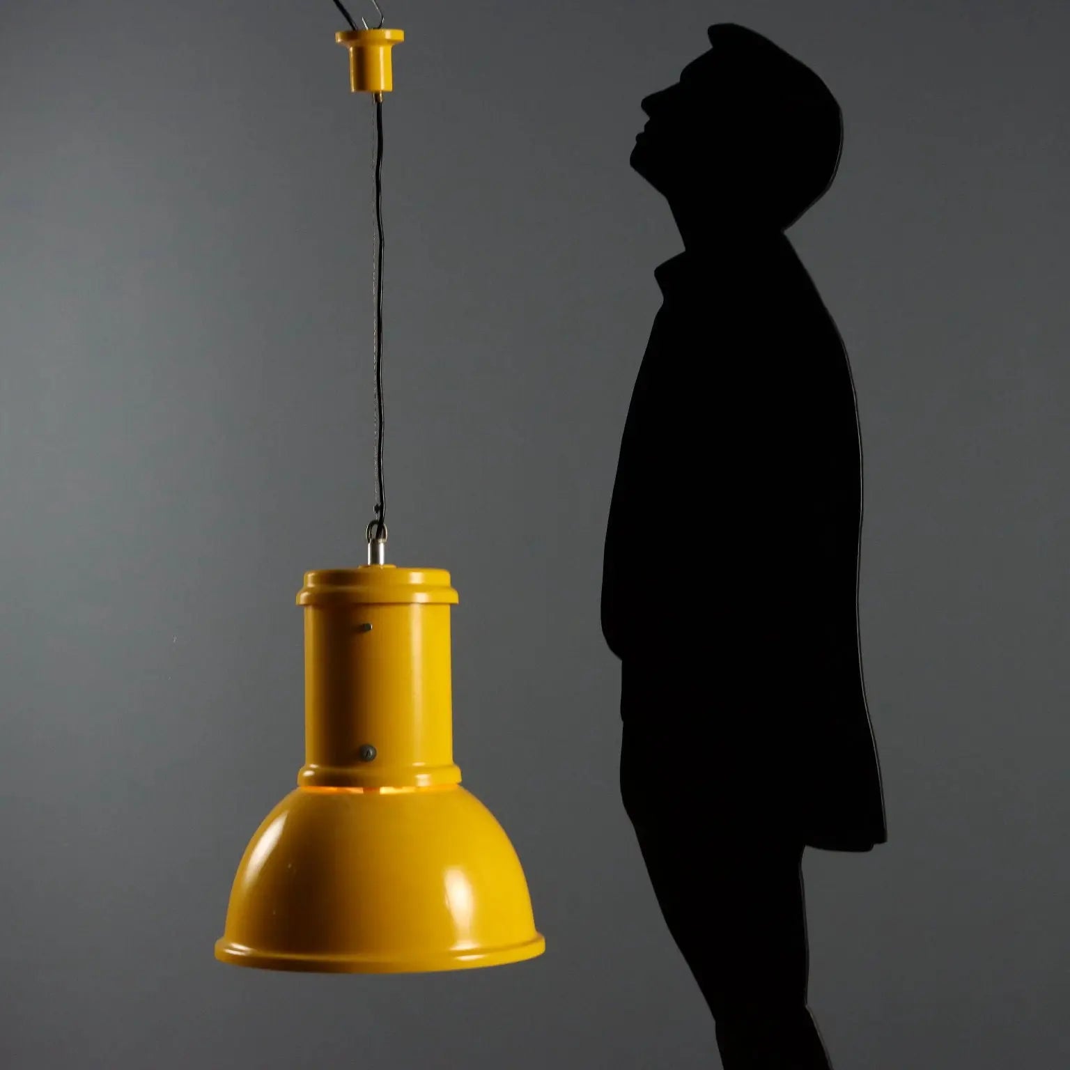 Vintage Lamp Lacquered Metal Design Italy 1970s