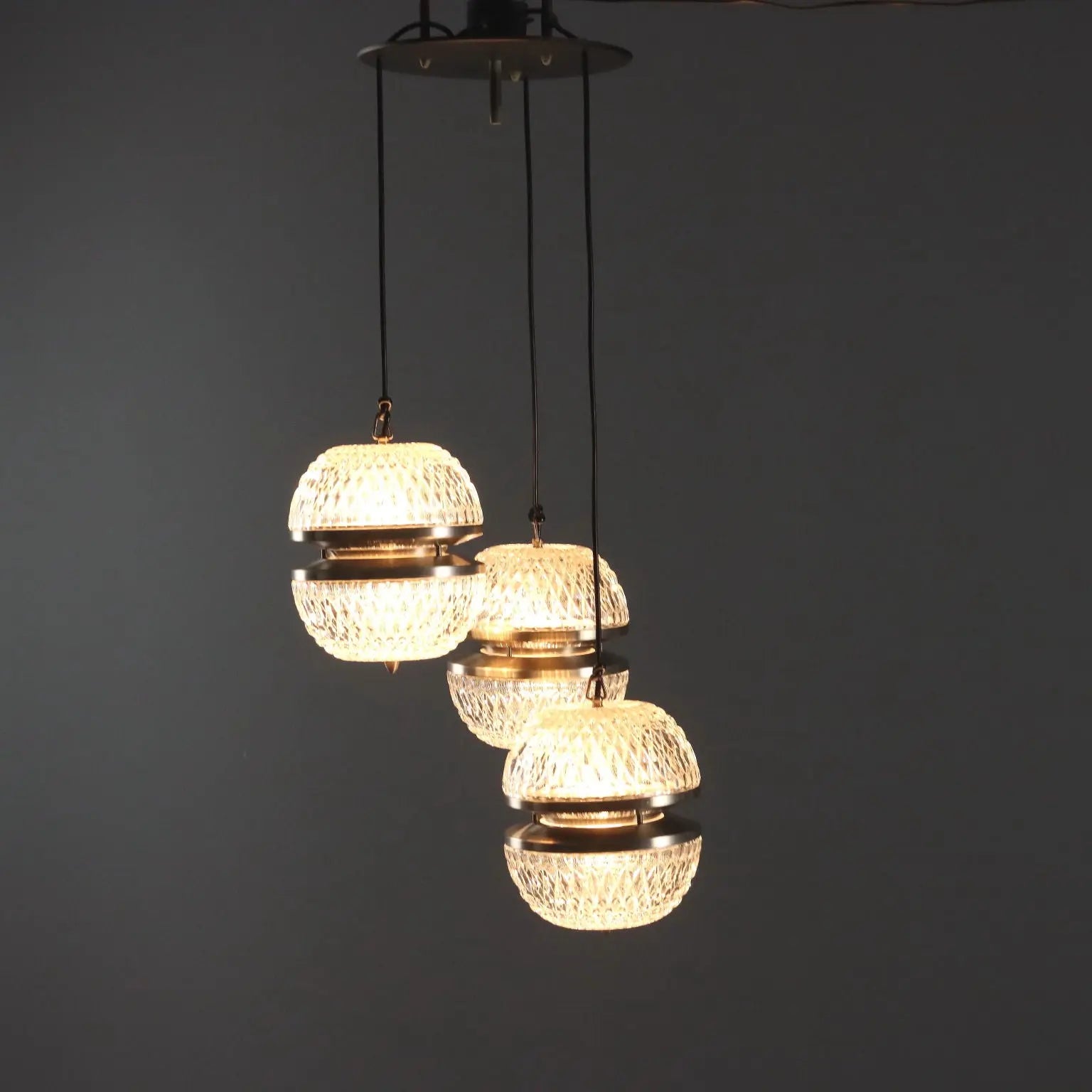 Vintage Lamp Metal Glass Design Italy 1960s-1970s | Modernism | Lighting