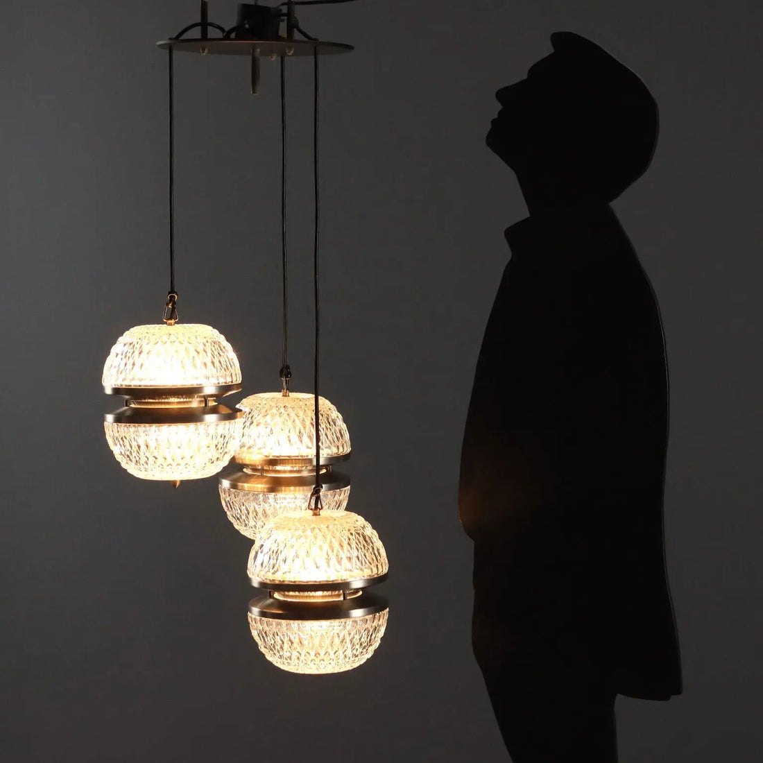 Vintage Lamp Metal Glass Design Italy 1960s-1970s | Modernism | Lighting