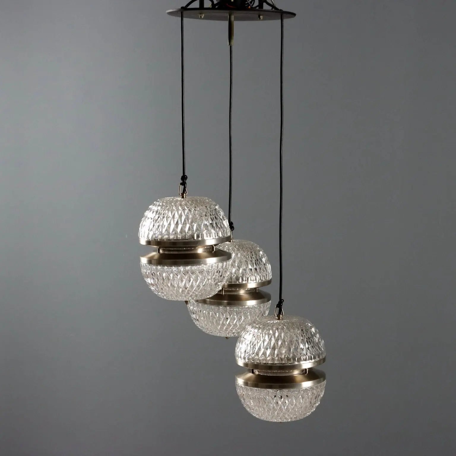Vintage Lamp Metal Glass Design Italy 1960s-1970s | Modernism | Lighting