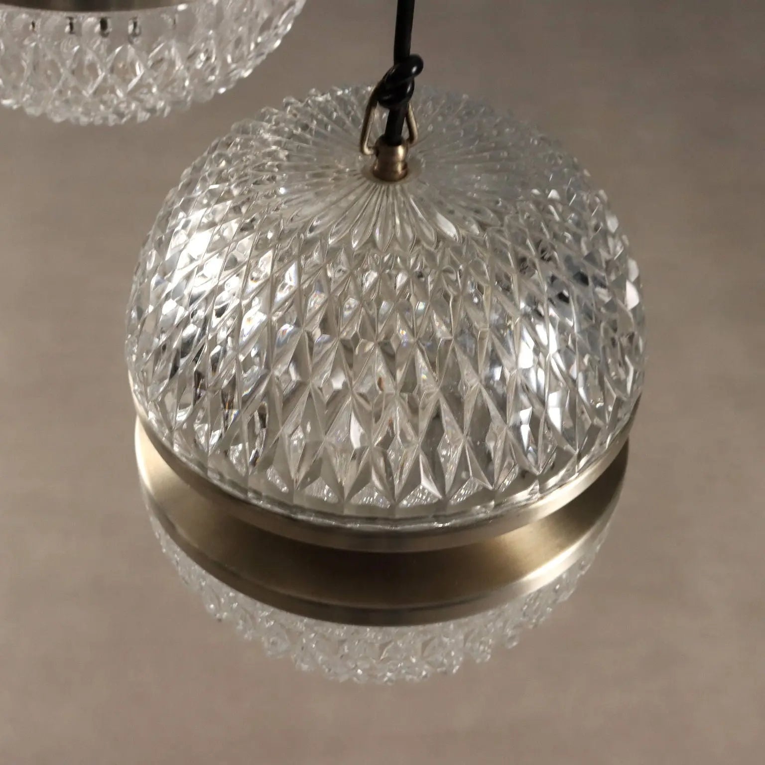 Vintage Lamp Metal Glass Design Italy 1960s-1970s | Modernism | Lighting