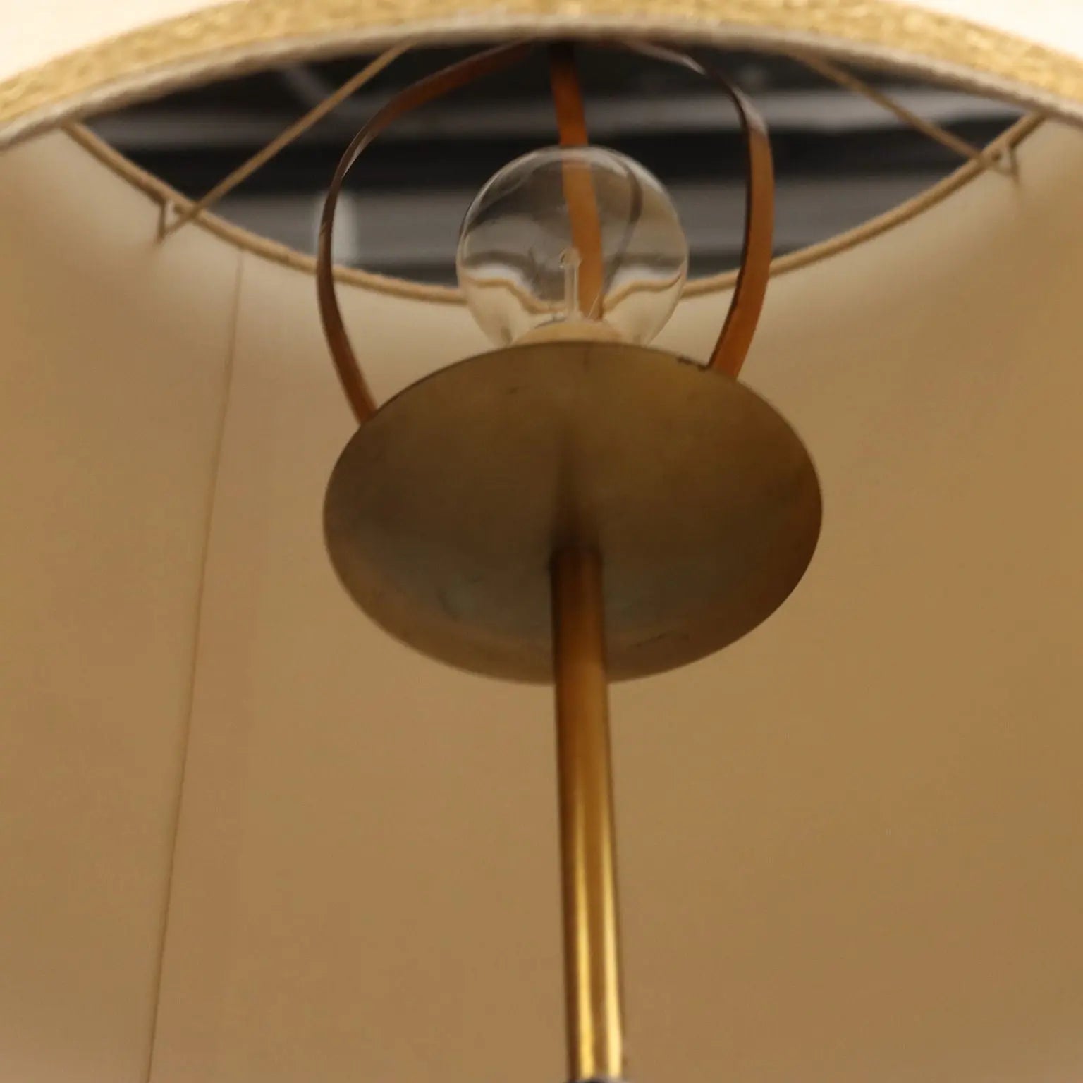 Vintage Floor Lamp Marble Metal Fabric Design 1950s-1960s | Modernism | Lighting