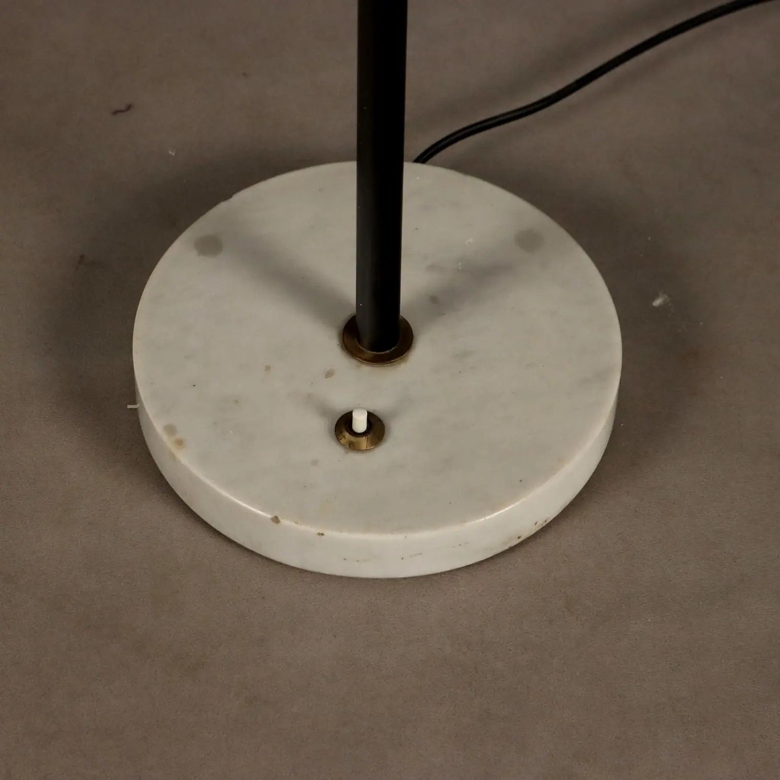 Vintage Floor Lamp Marble Metal Fabric Design 1950s-1960s | Modernism | Lighting