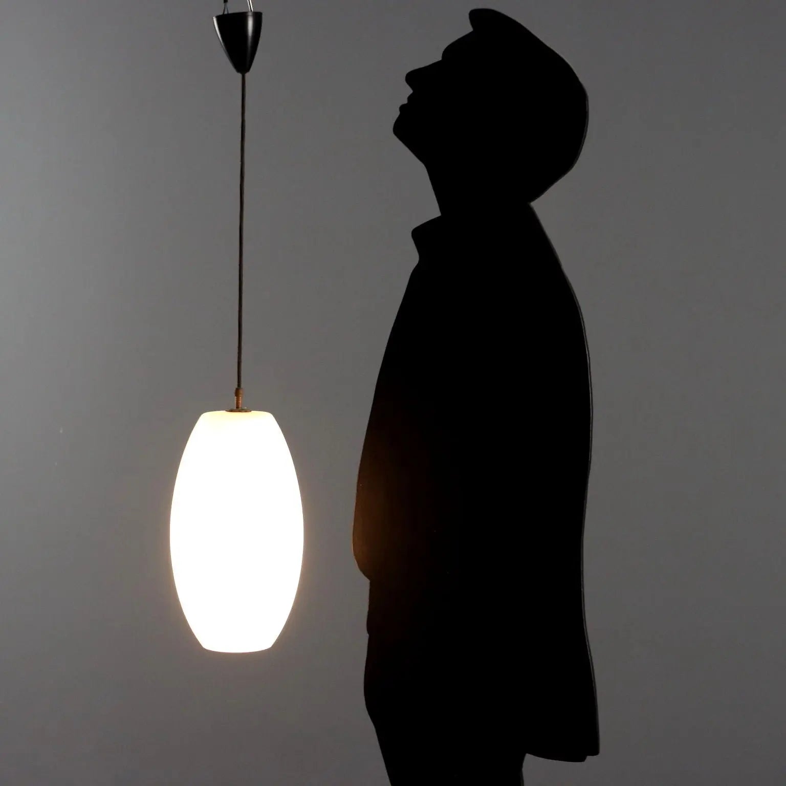 Vintage Ceiling Lamp Glass Design Italy 1960s